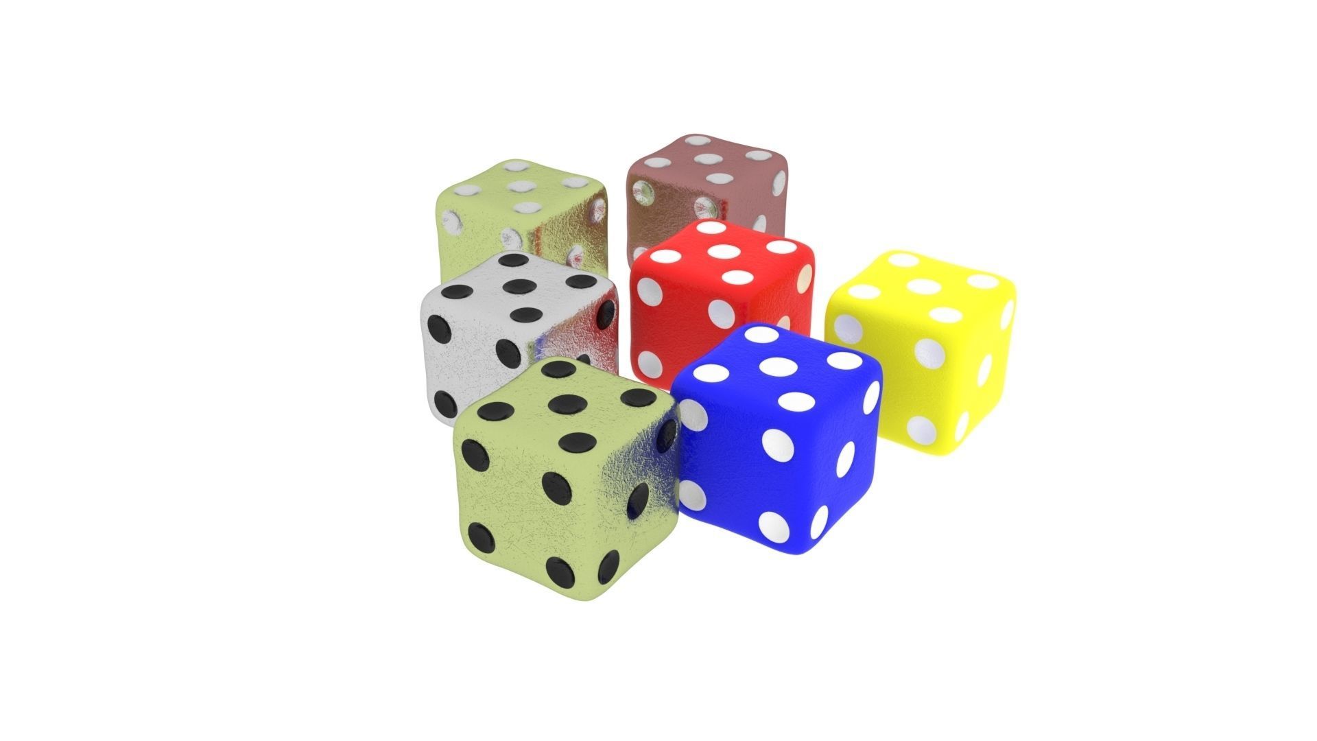 6 Edged Dices 3D print model_21