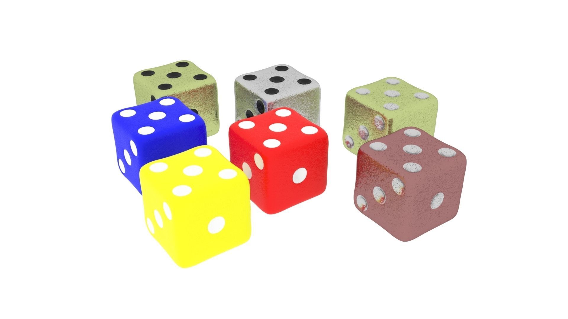 6 Edged Dices 3D print model_14