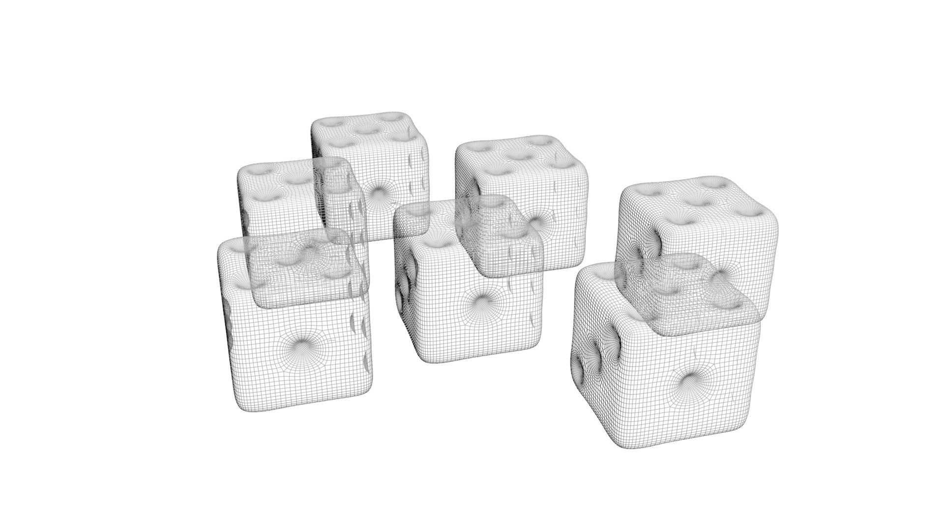 6 Edged Dices 3D print model_30