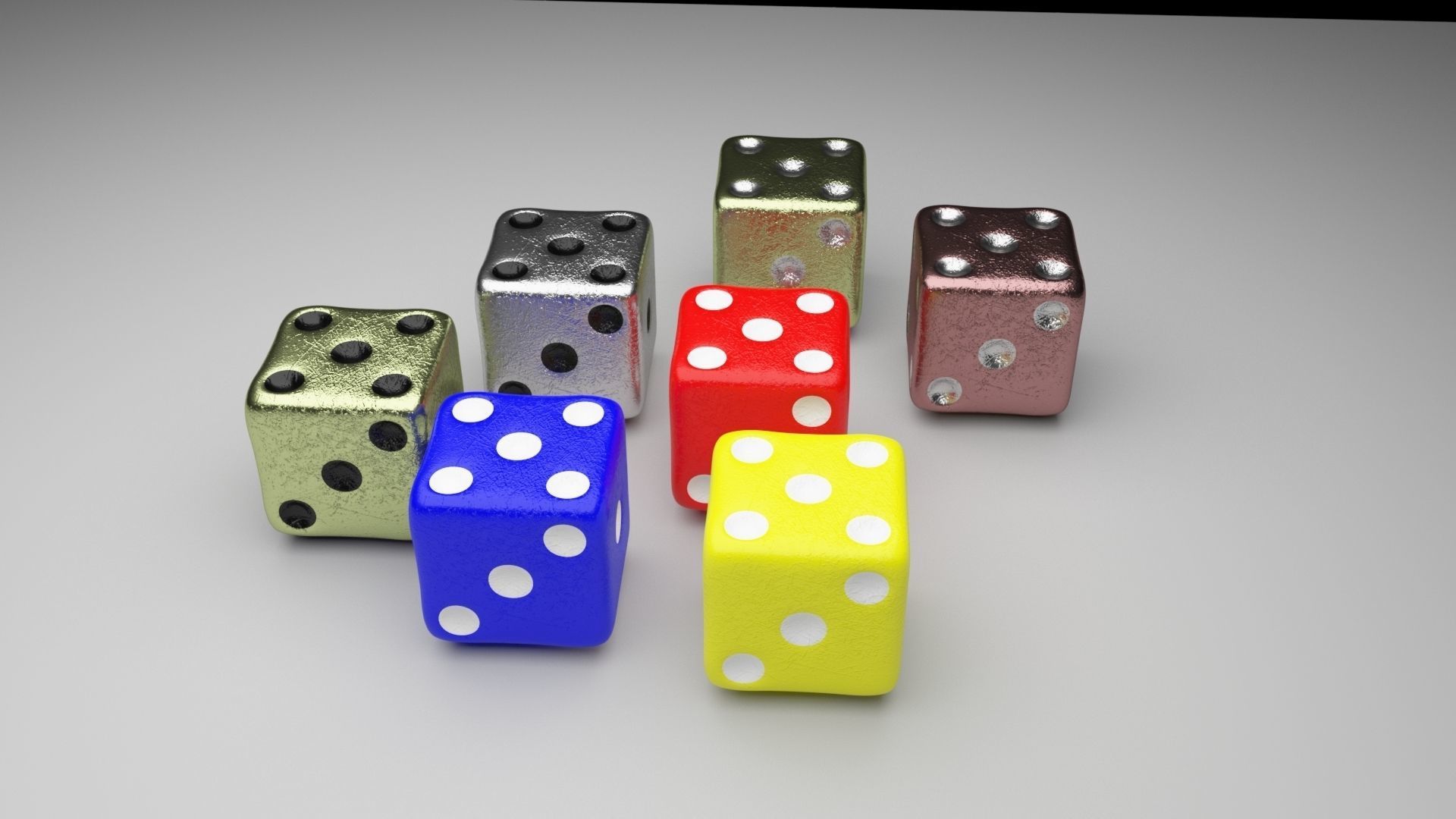 6 Edged Dices 3D print model_3