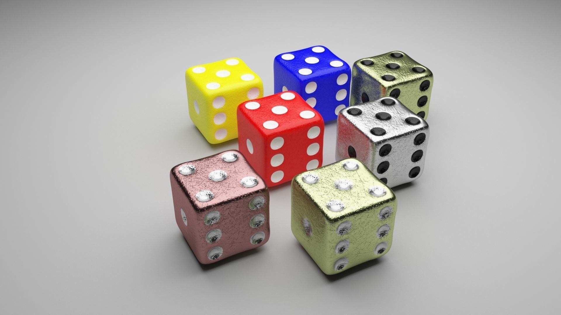 6 Edged Dices 3D print model_1