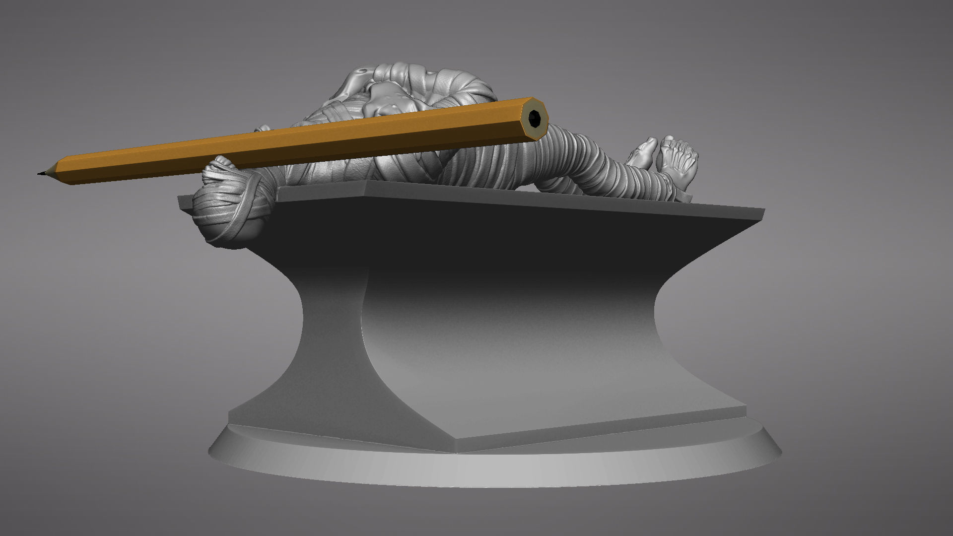 Mummy Tomb - Pen Holder Apple - Wacom - Default Pen 3D print model_31