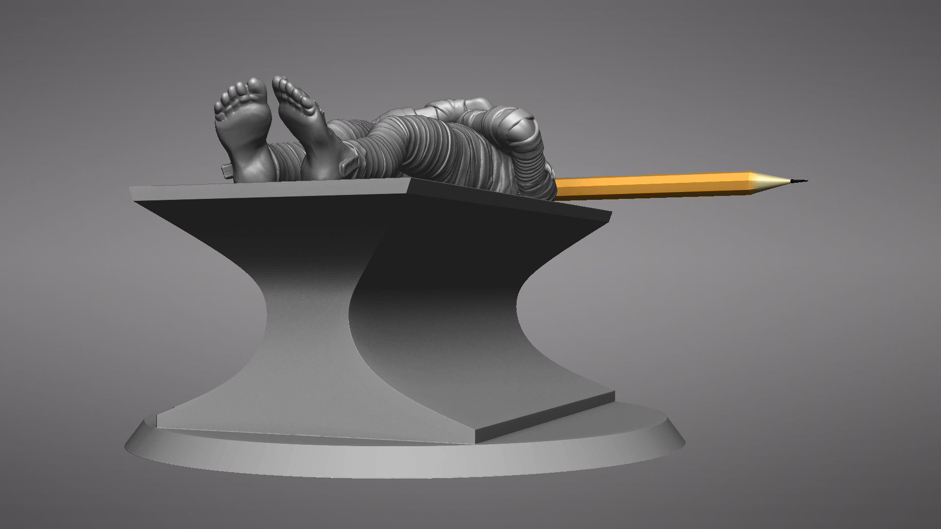 Mummy Tomb - Pen Holder Apple - Wacom - Default Pen 3D print model_38