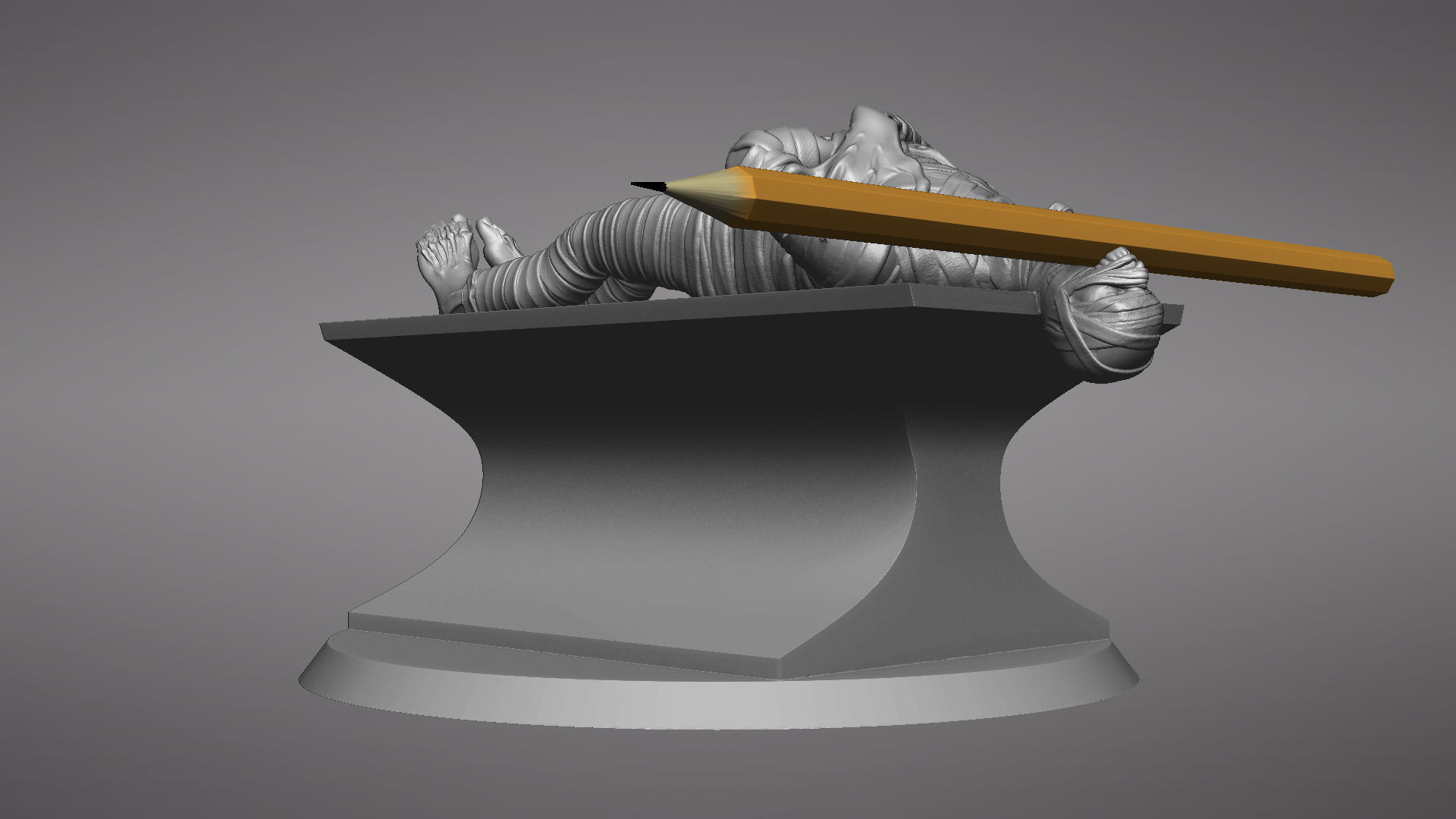 Mummy Tomb - Pen Holder Apple - Wacom - Default Pen 3D print model_27