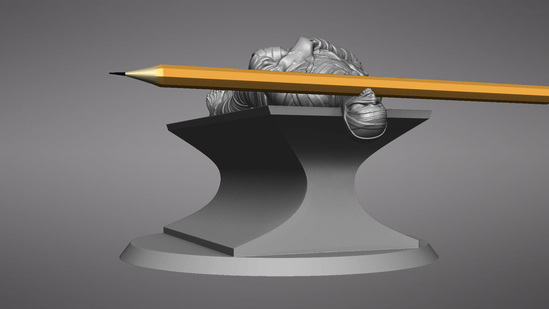 Mummy Tomb - Pen Holder Apple - Wacom - Default Pen 3D print model_28