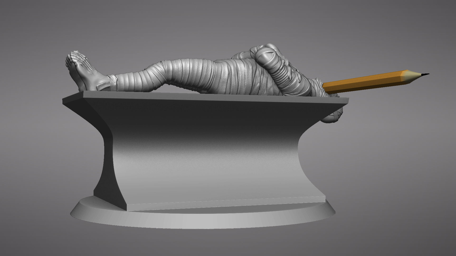 Mummy Tomb - Pen Holder Apple - Wacom - Default Pen 3D print model_40