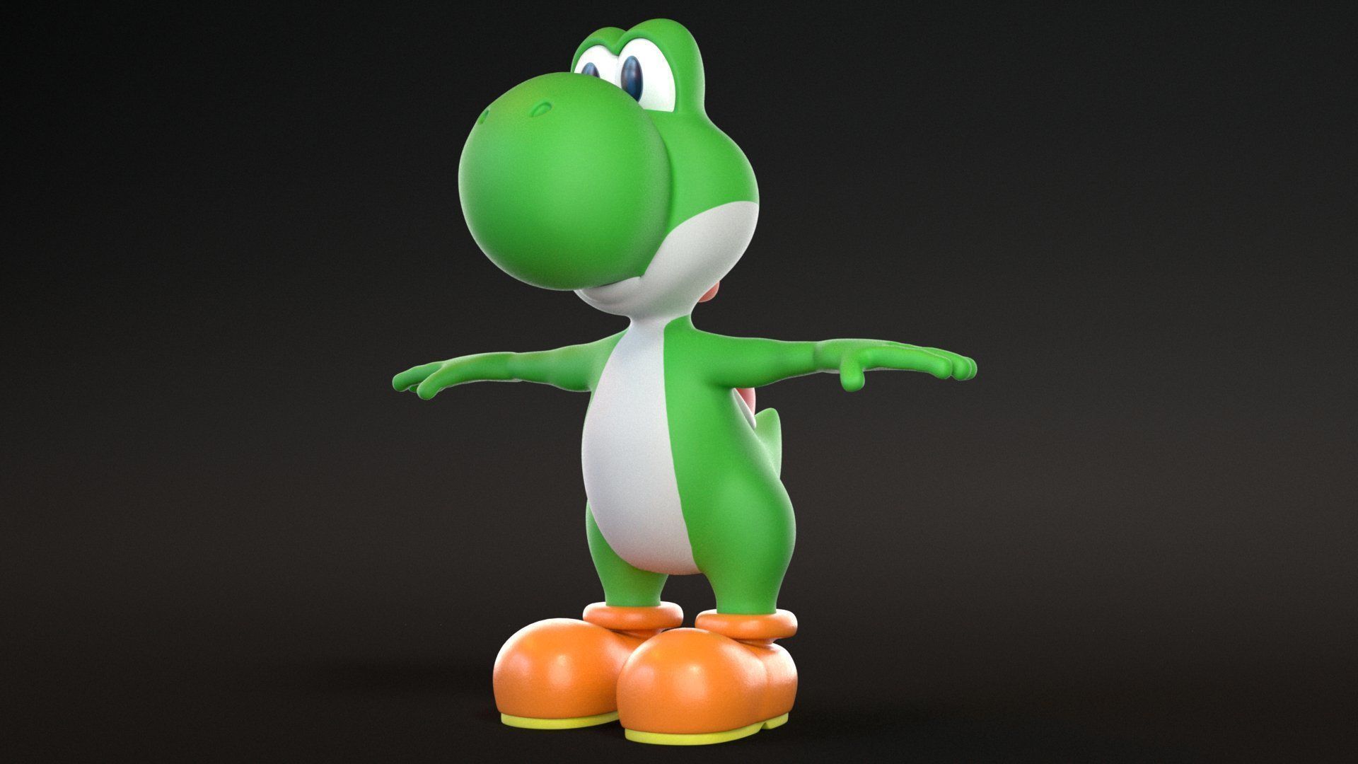 Yoshi From Super Mario Low-poly 3D model_1