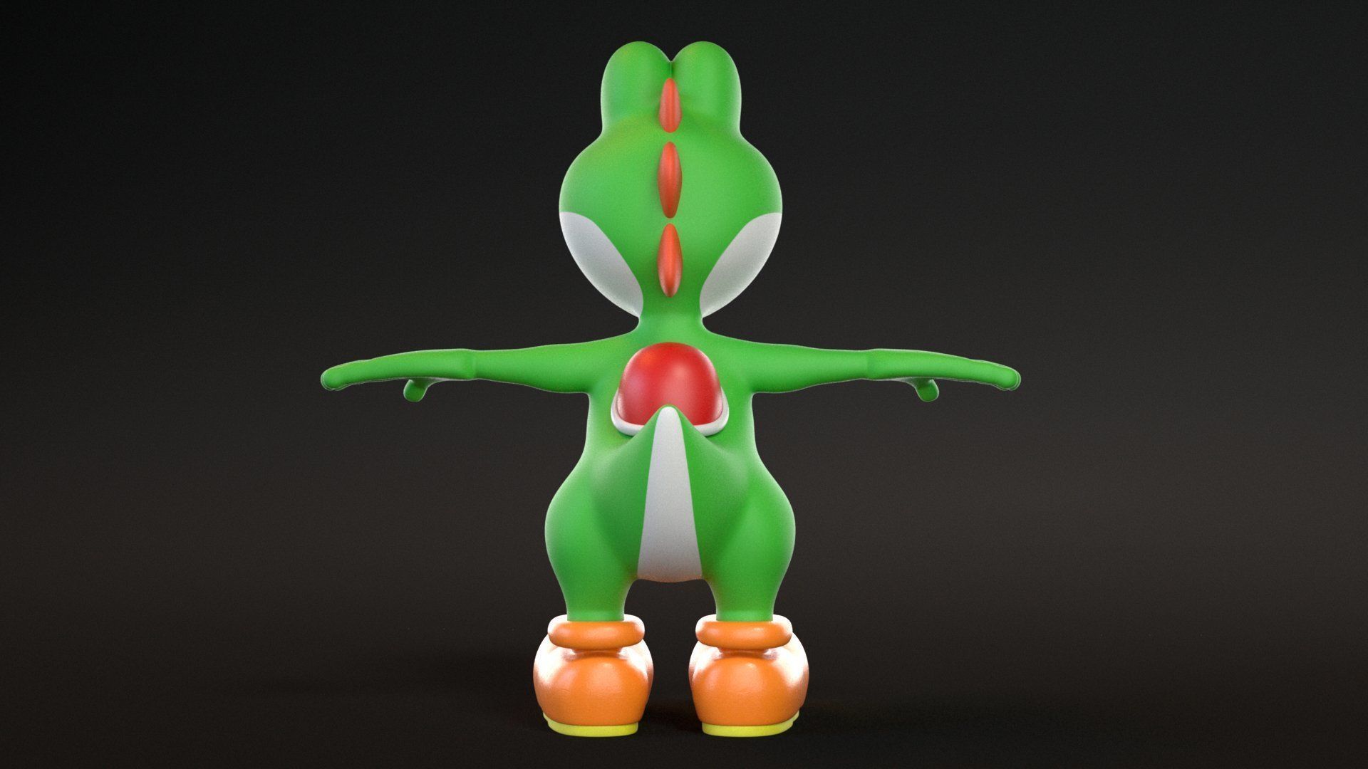 Yoshi From Super Mario Low-poly 3D model_4