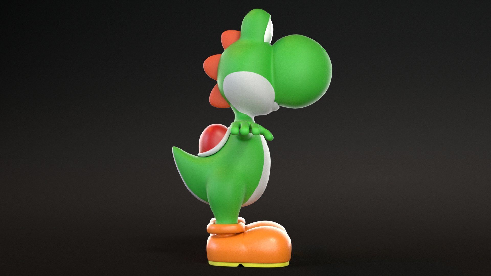 Yoshi From Super Mario Low-poly 3D model_3