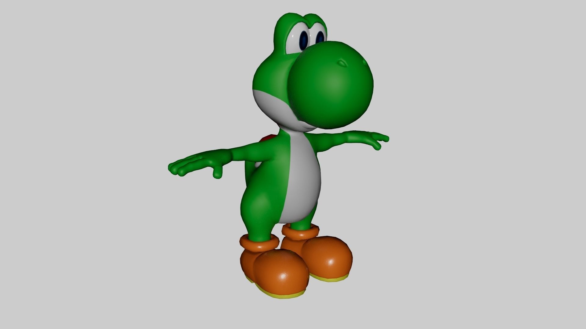 Yoshi From Super Mario Low-poly 3D model_48