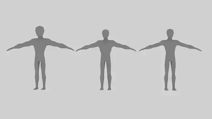 Lowpoly three mannequins