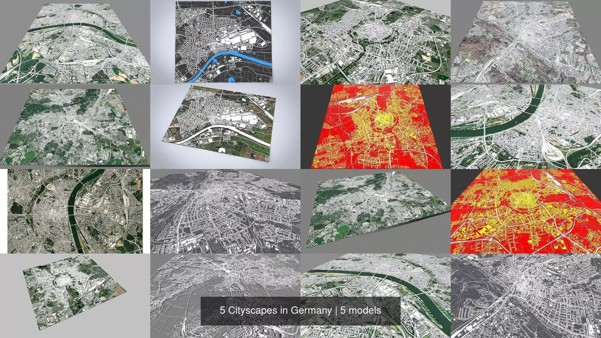 5 Cityscapes in Germany 3D Model Collection_0