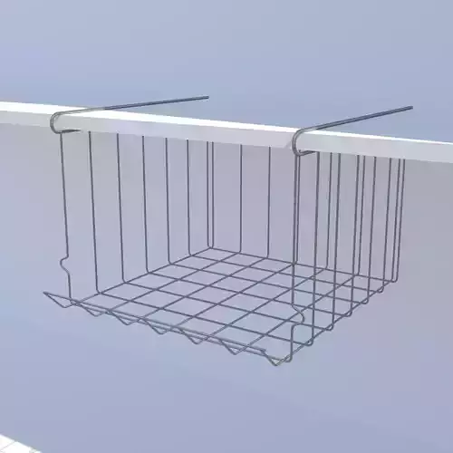 Wire hanging storage basket for shelf