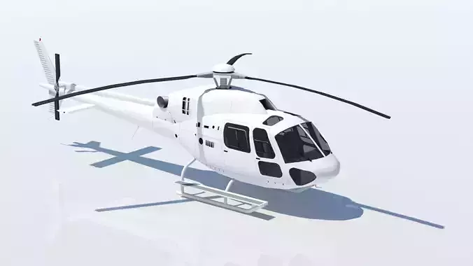 Eurocopter AS355 Ecureuil 2 Static Low Poly Blank Low-poly 3D model