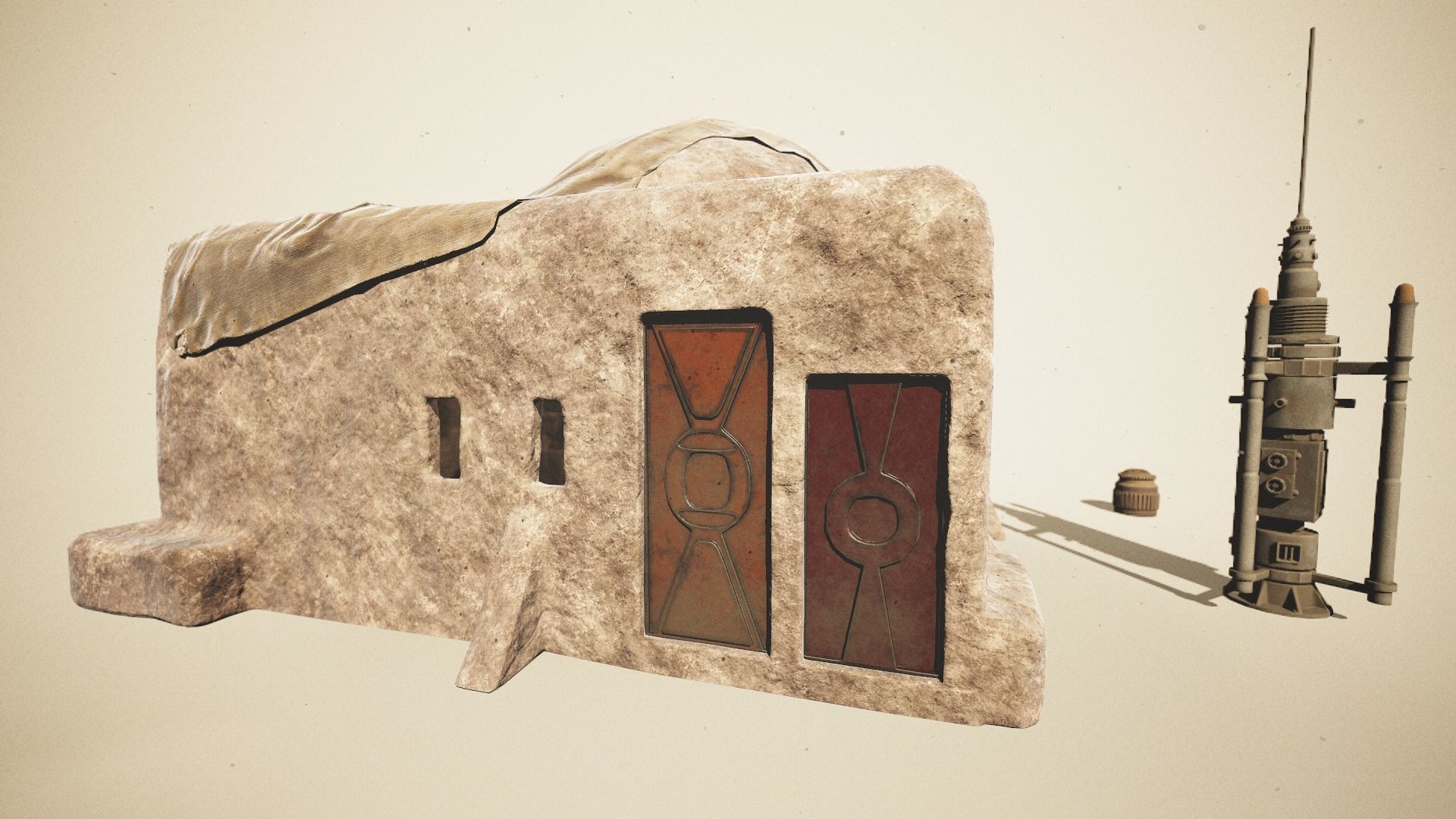 Abandoned house of Ben Kenobi PBR low-poly game ready Low-poly 3D model_5
