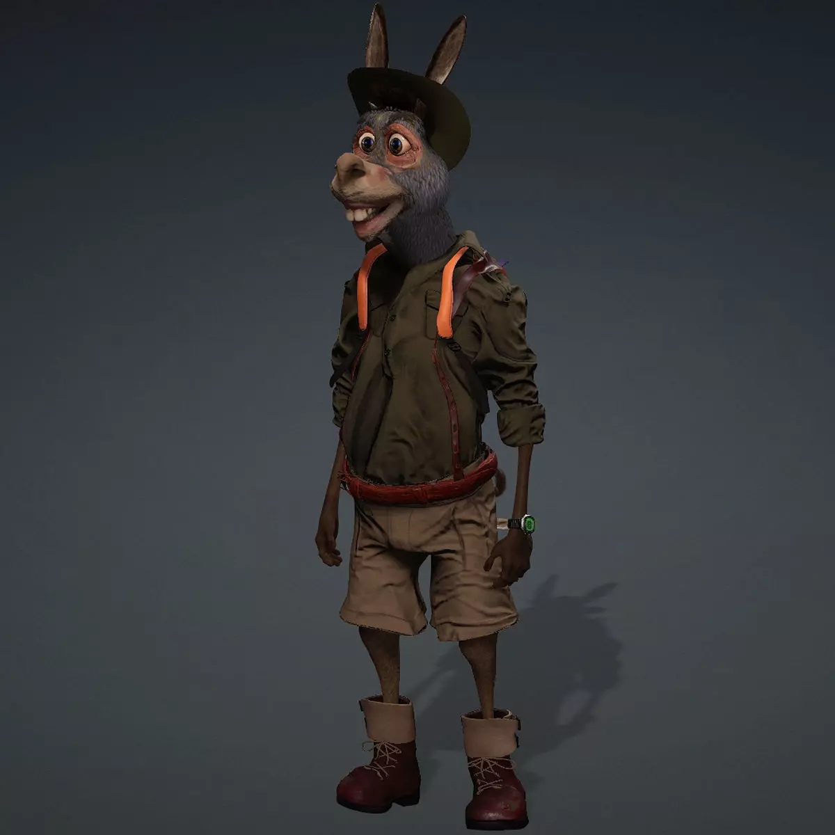 Donkey High quality character full Rigged and Animated  3D model_0