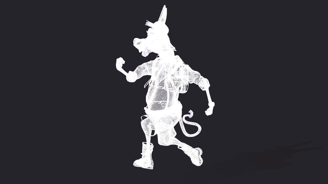 Donkey High quality character full Rigged and Animated  3D model_9