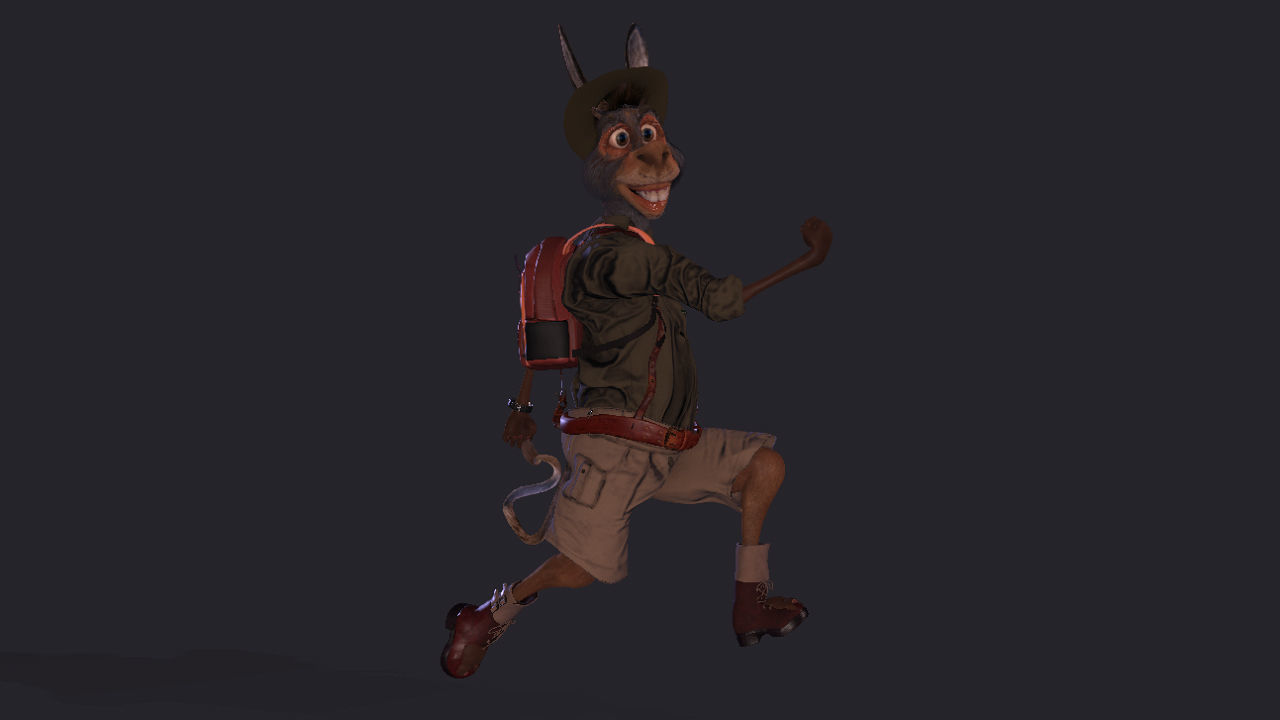 Donkey High quality character full Rigged and Animated  3D model_3