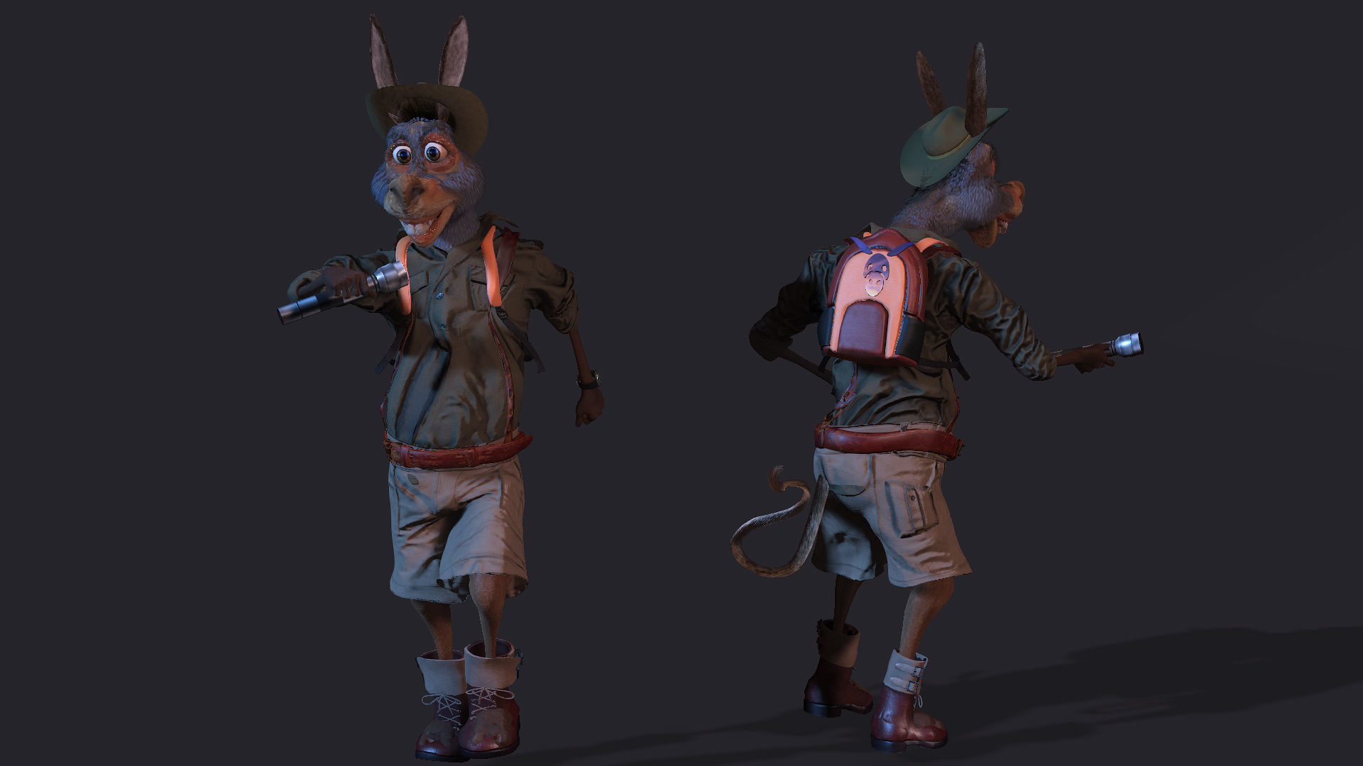 Donkey High quality character full Rigged and Animated  3D model_6