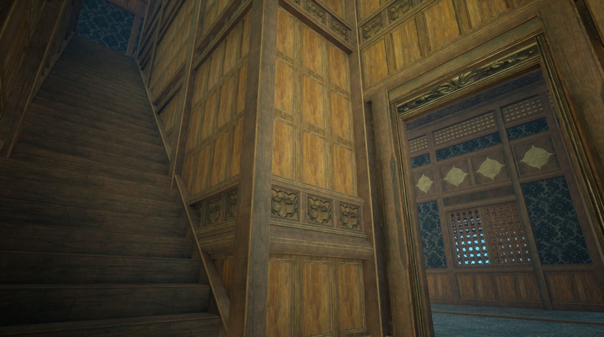 Medieval House library- interior and exterior design Low-poly 3D model_39