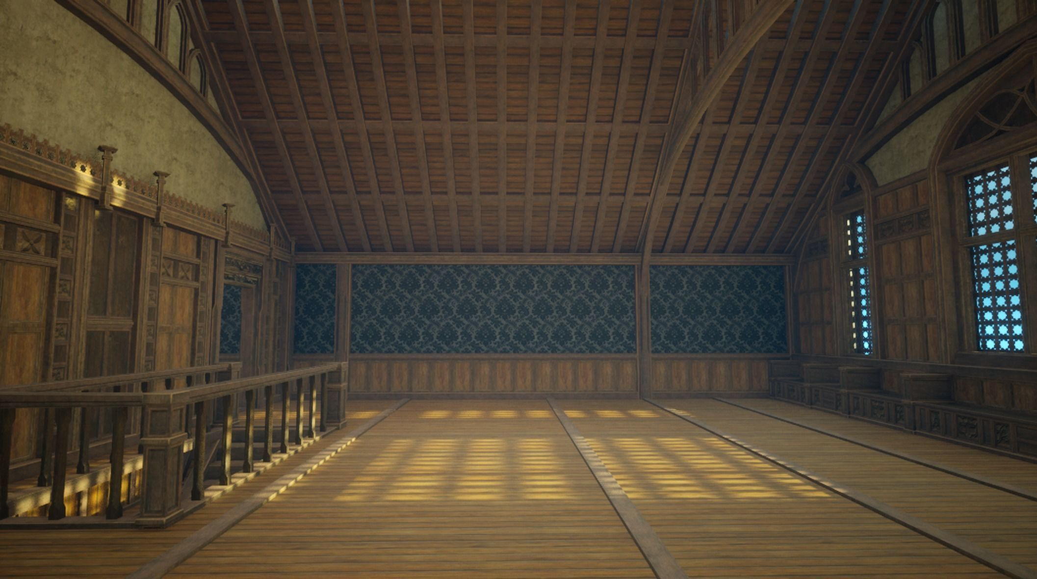Medieval House library- interior and exterior design Low-poly 3D model_48