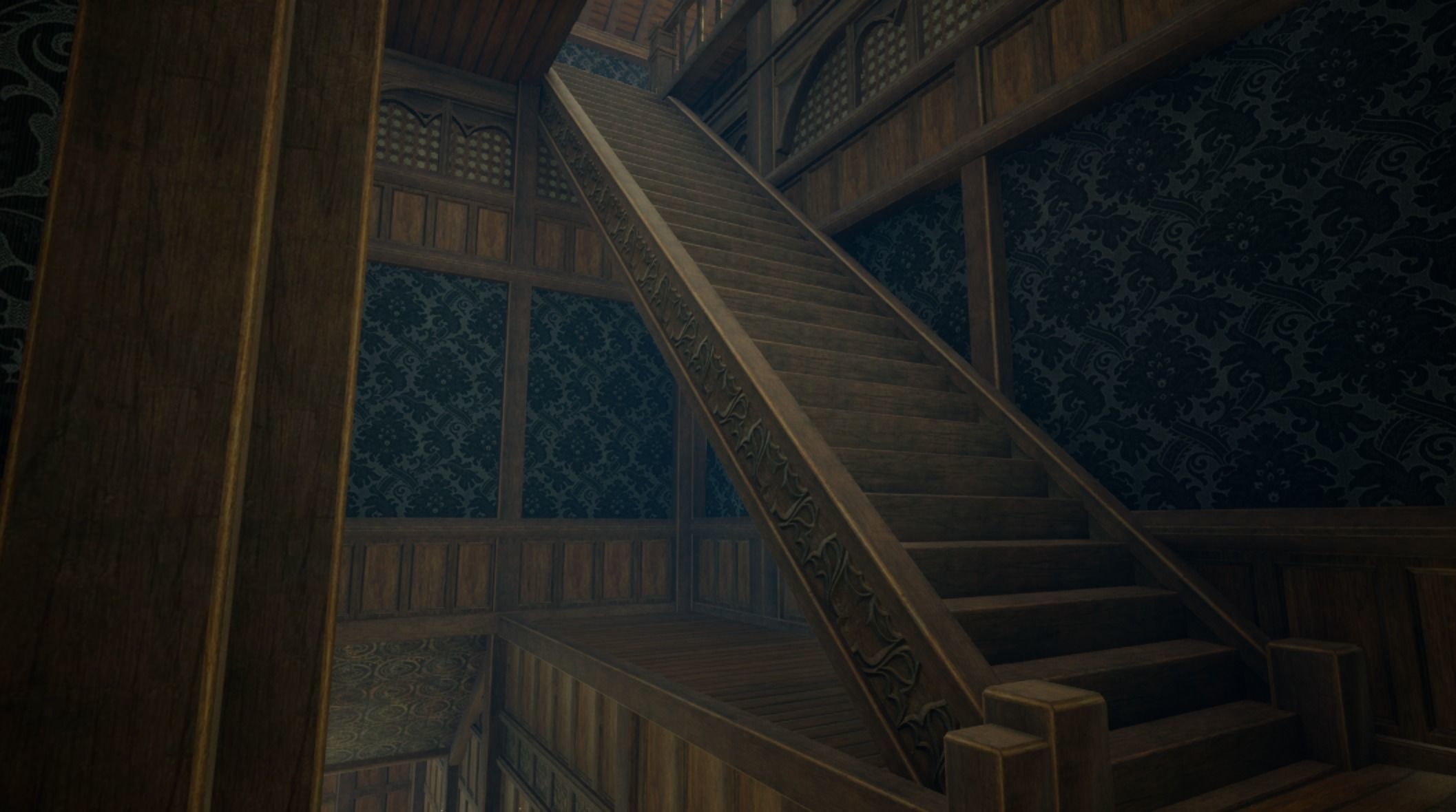 Medieval House library- interior and exterior design Low-poly 3D model_41