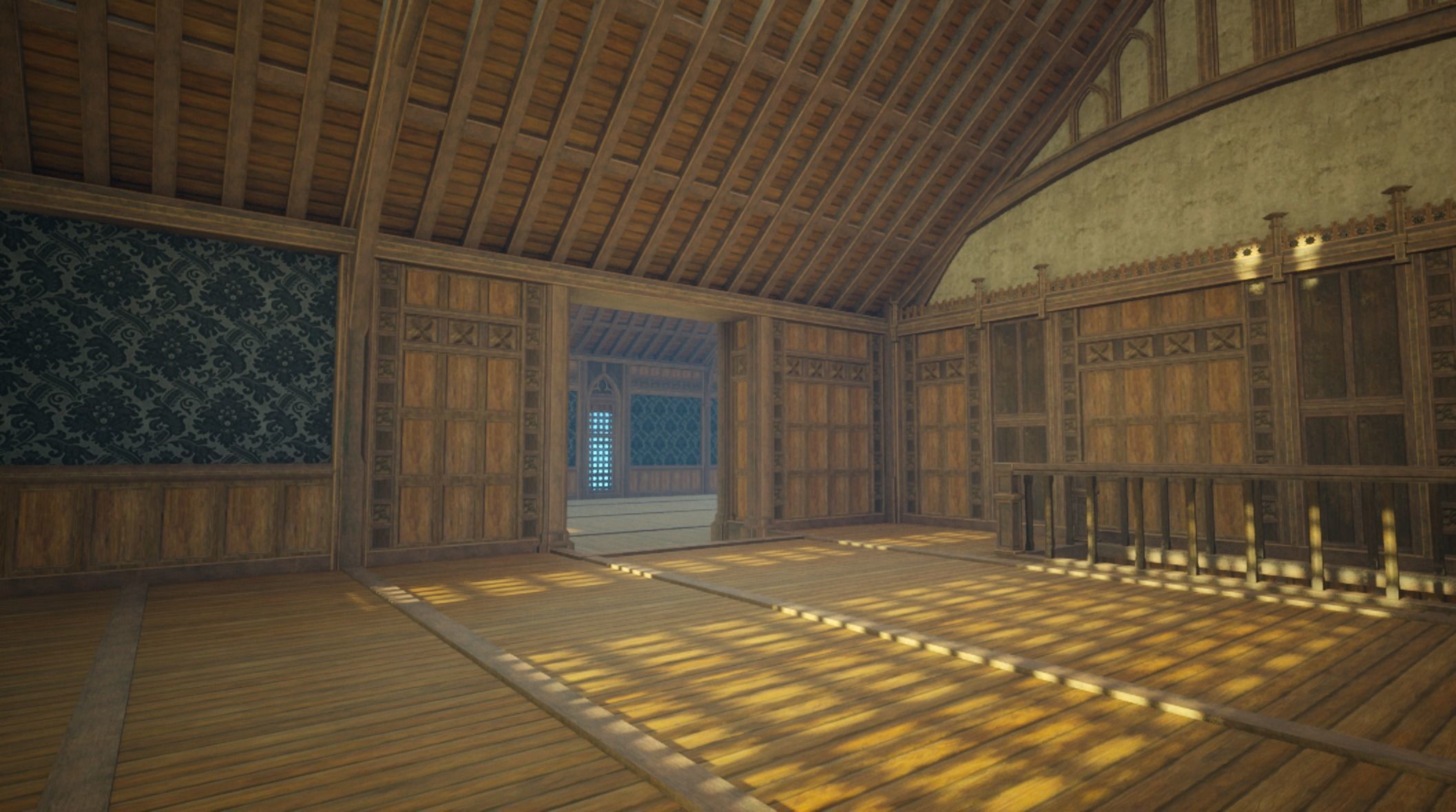 Medieval House library- interior and exterior design Low-poly 3D model_47