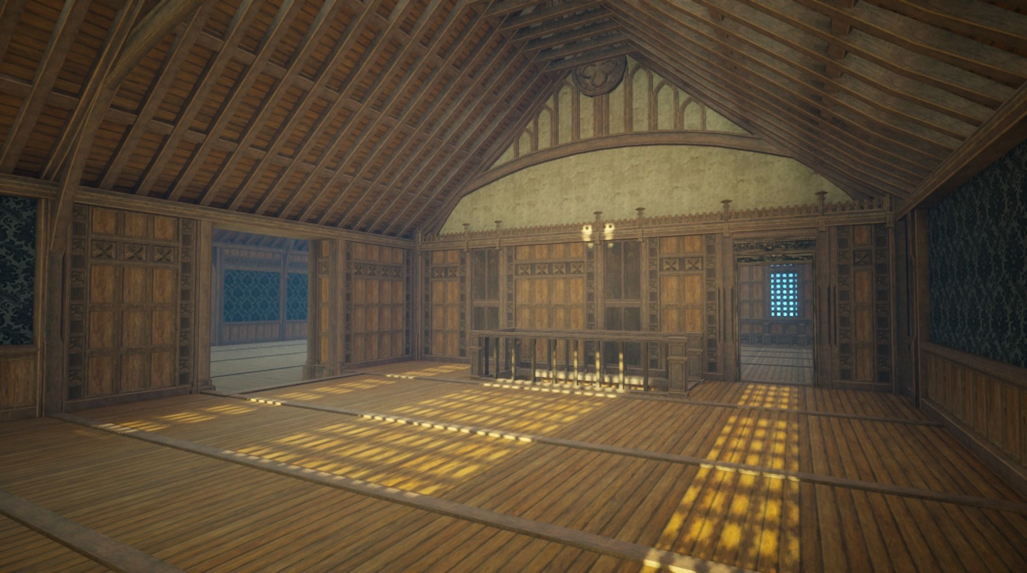 Medieval House library- interior and exterior design Low-poly 3D model_45