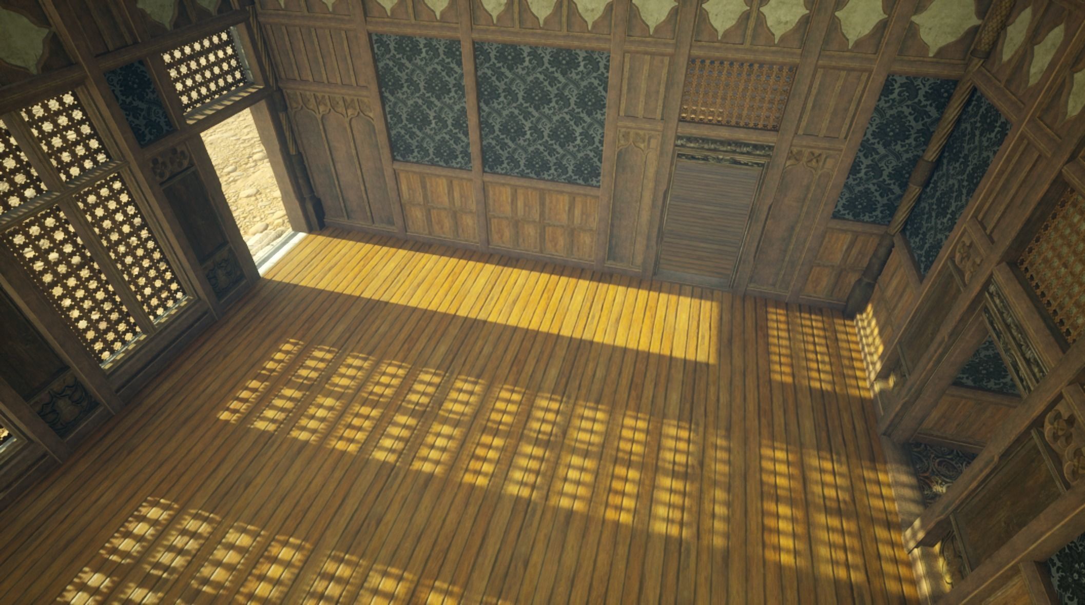Medieval House library- interior and exterior design Low-poly 3D model_61