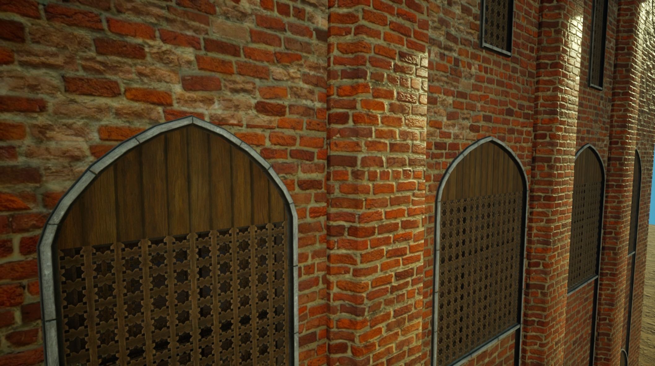 Medieval House library- interior and exterior design Low-poly 3D model_12