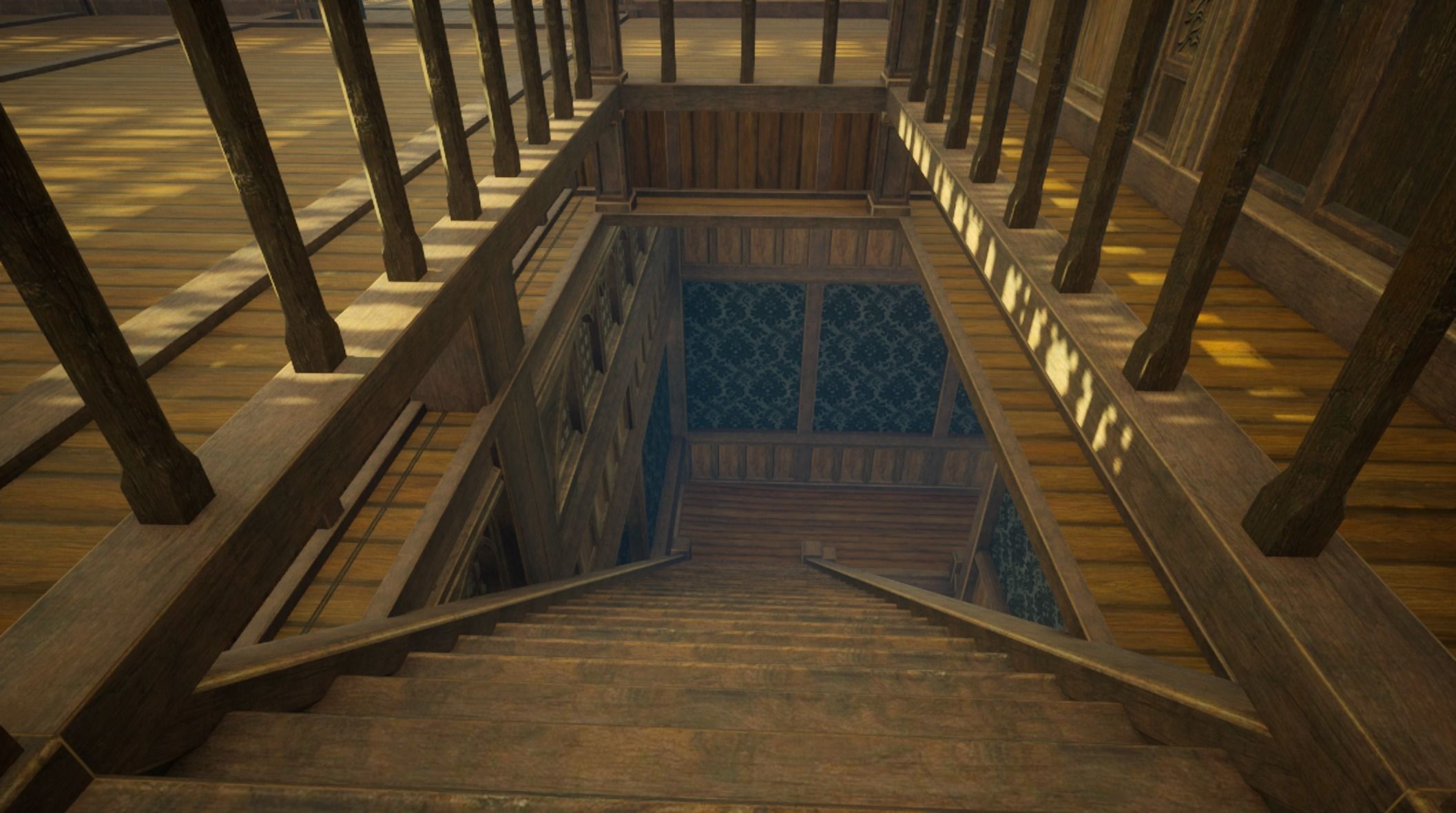 Medieval House library- interior and exterior design Low-poly 3D model_42