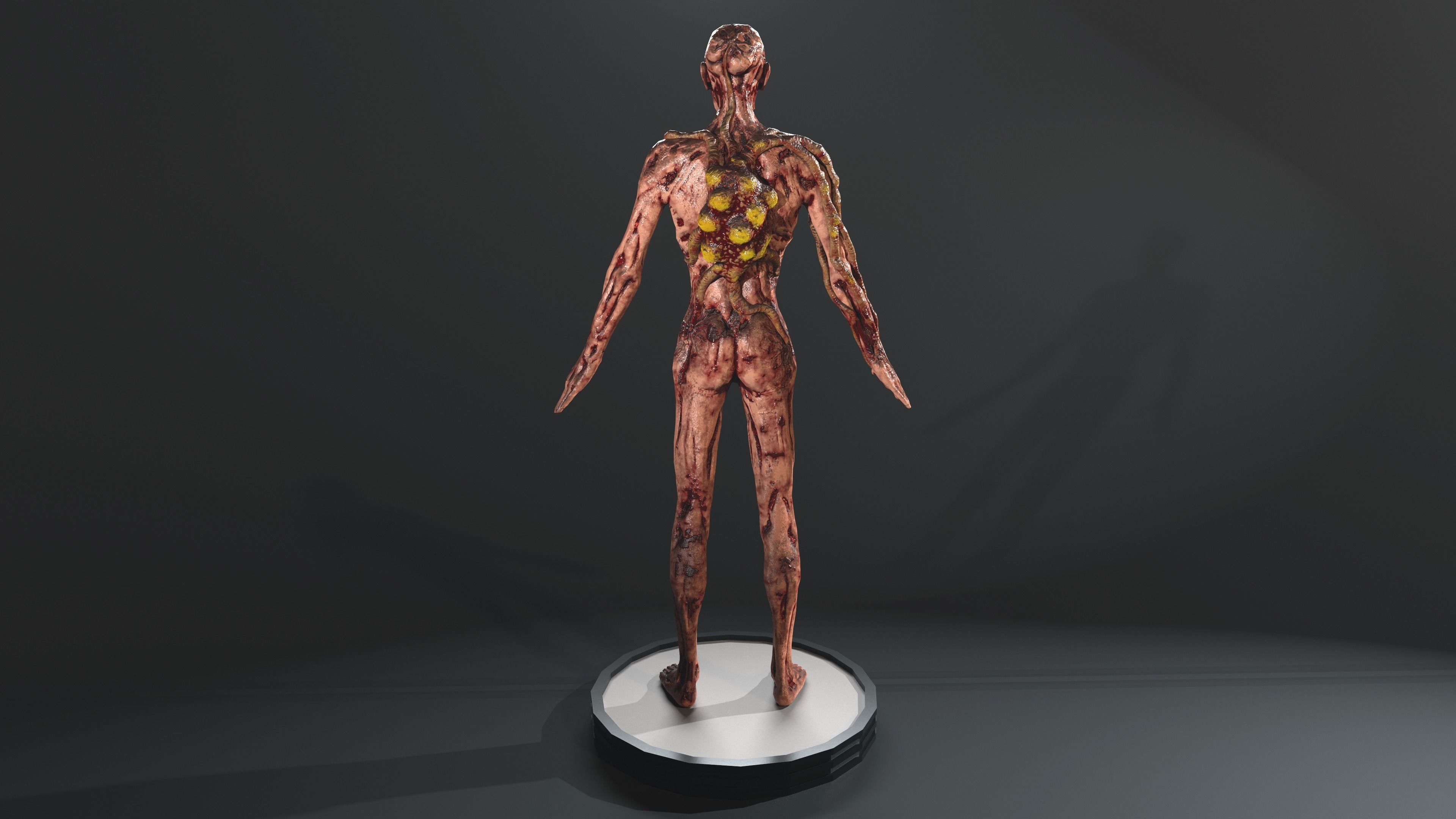 Zombie human skeleton Low-poly 3D model_25