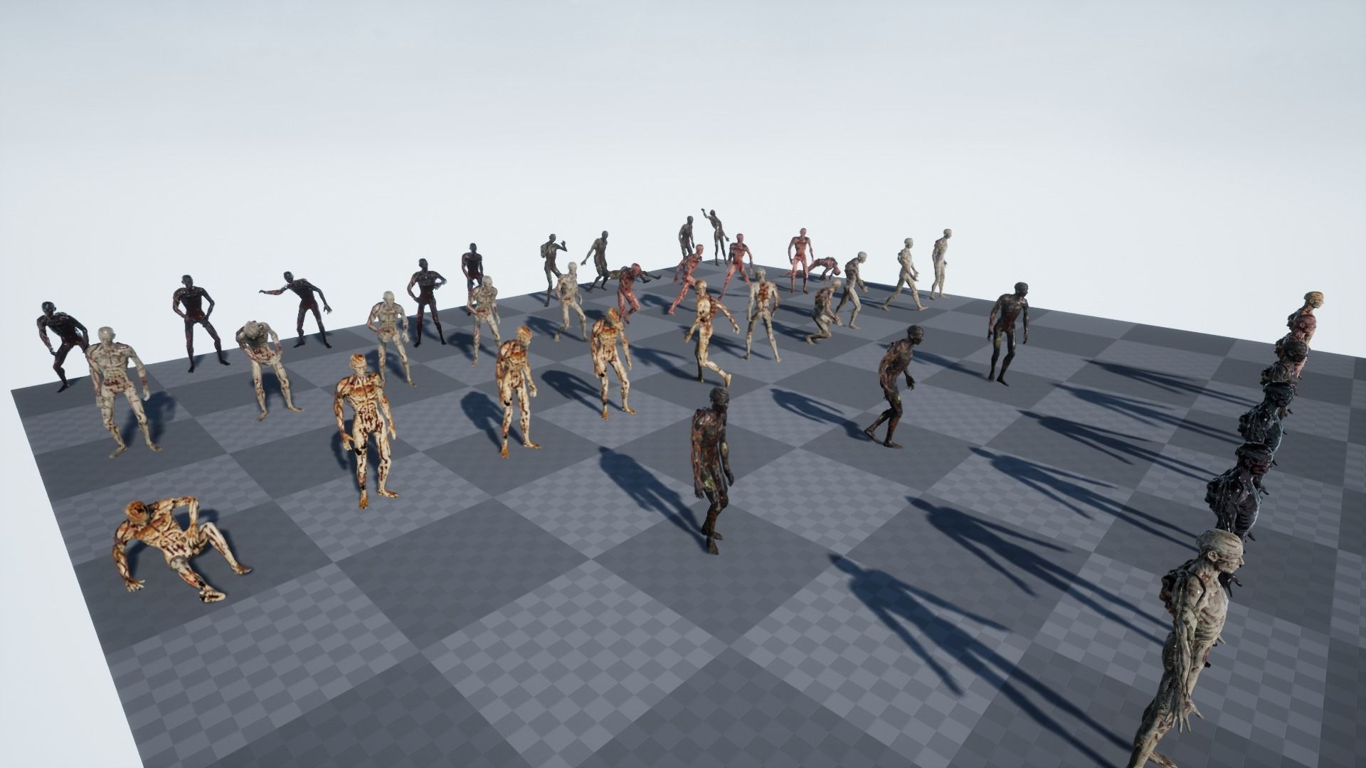 Zombie human skeleton Low-poly 3D model_43