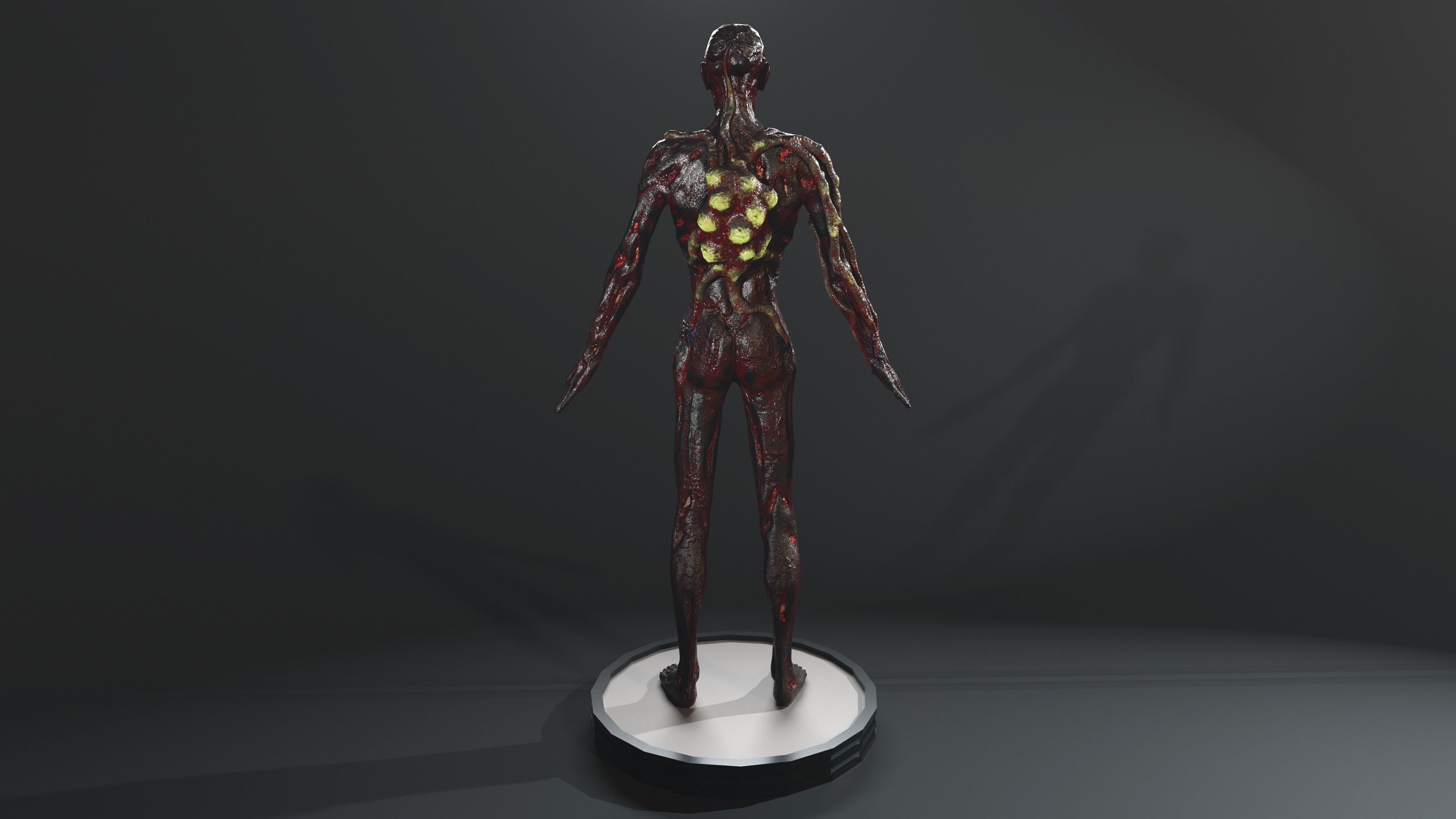 Zombie human skeleton Low-poly 3D model_8