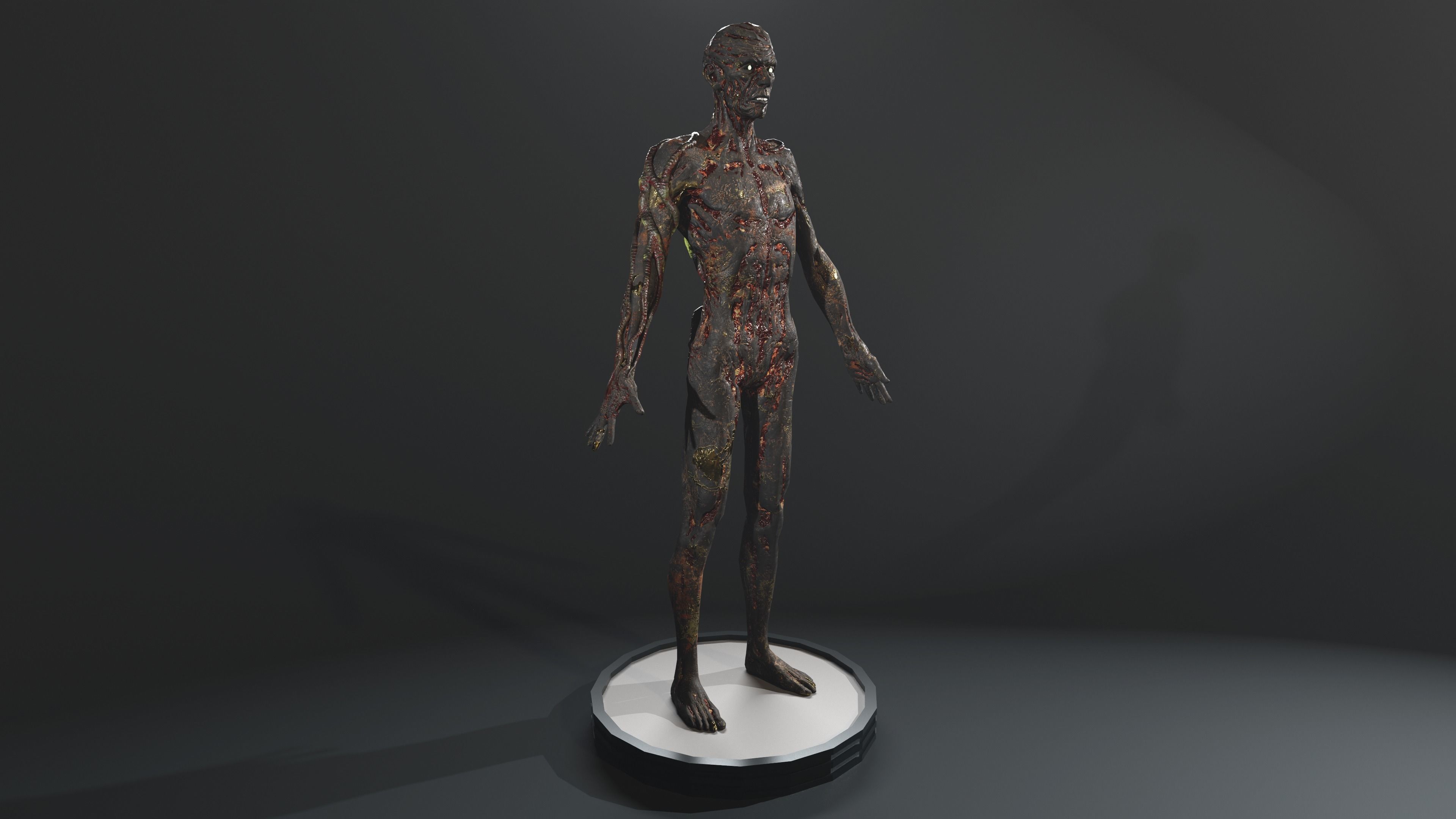 Zombie human skeleton Low-poly 3D model_27