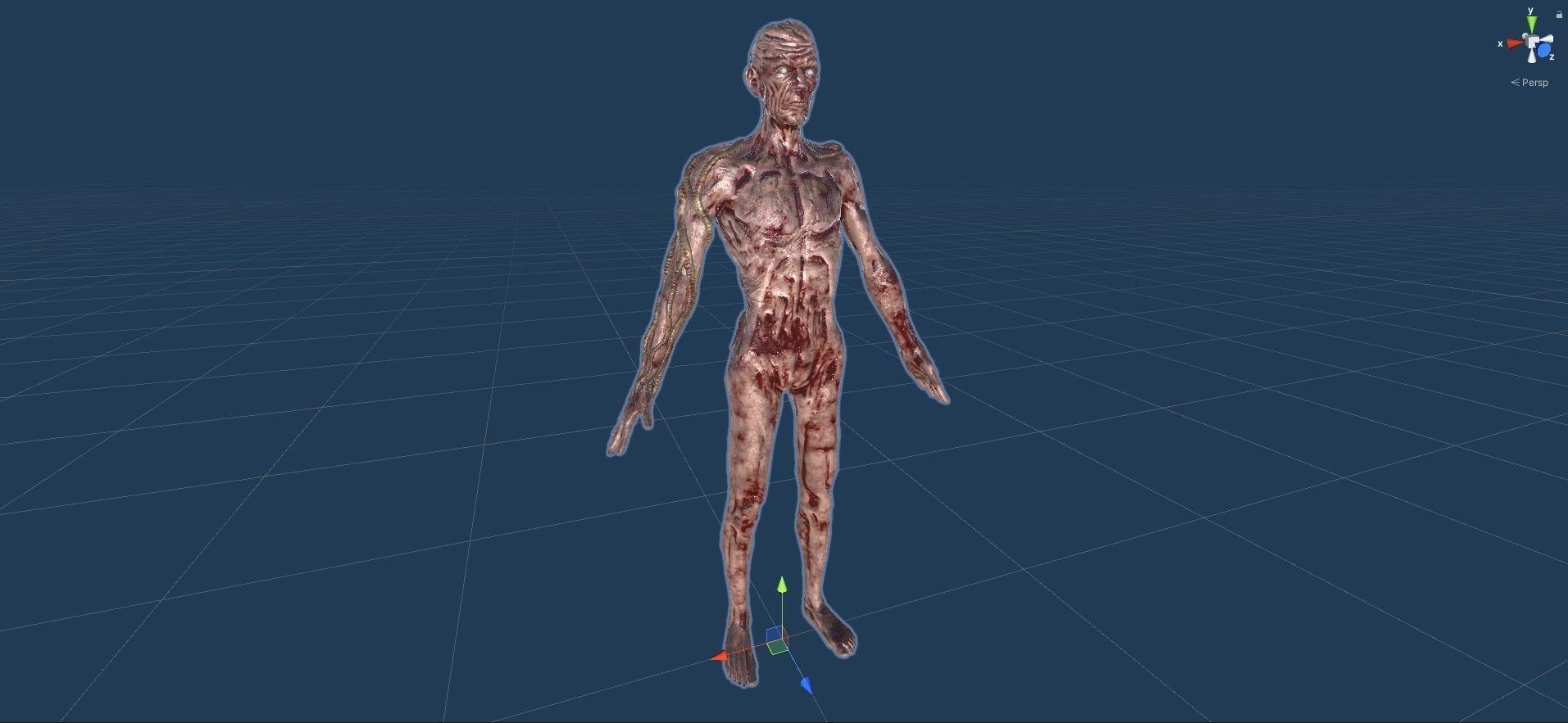 Zombie human skeleton Low-poly 3D model_39