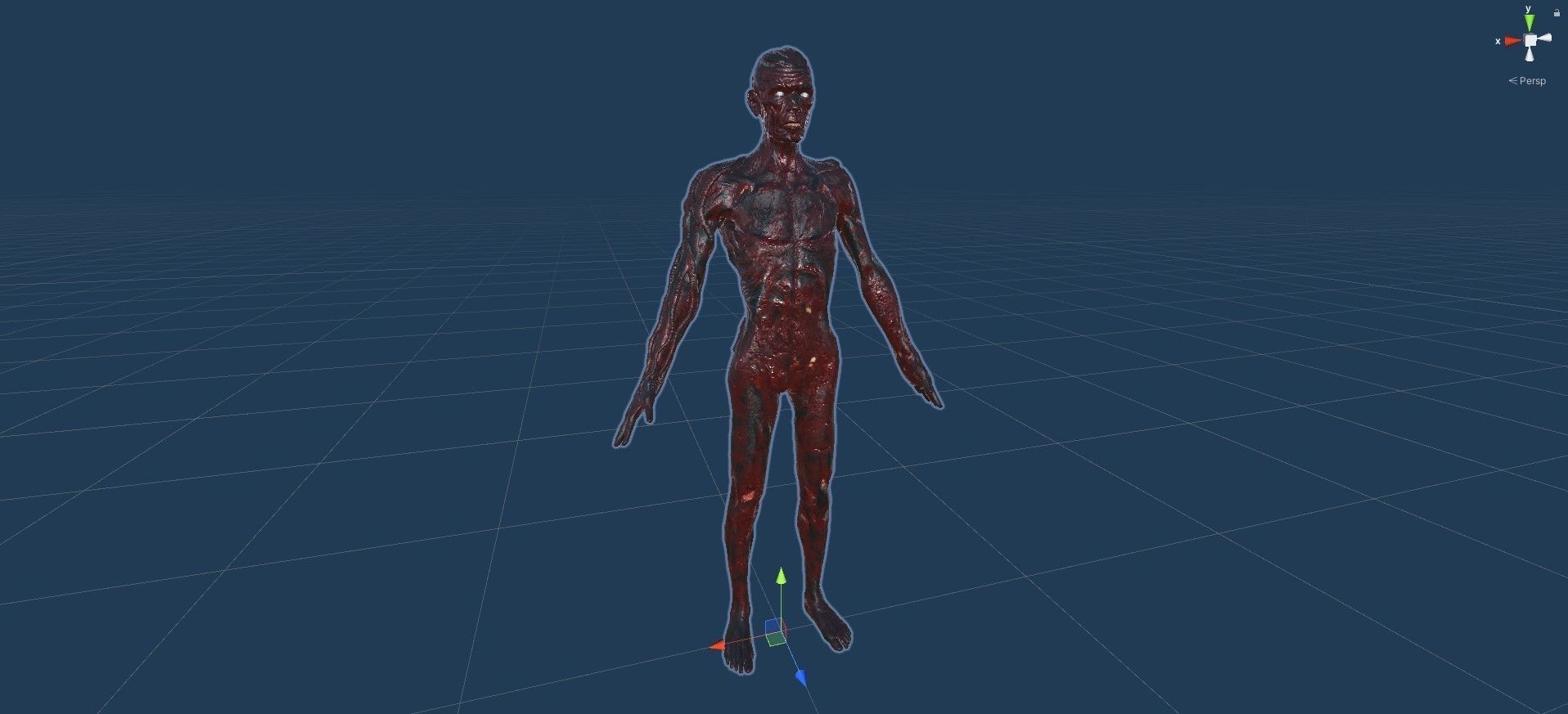 Zombie human skeleton Low-poly 3D model_35