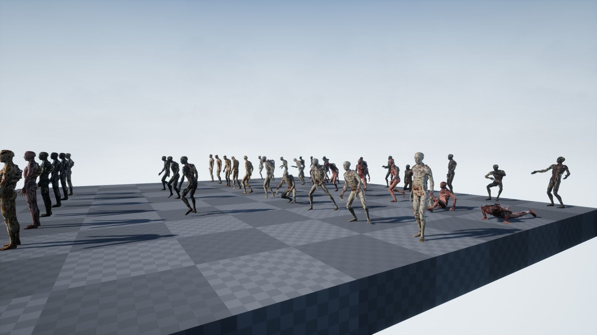 Zombie human skeleton Low-poly 3D model_42