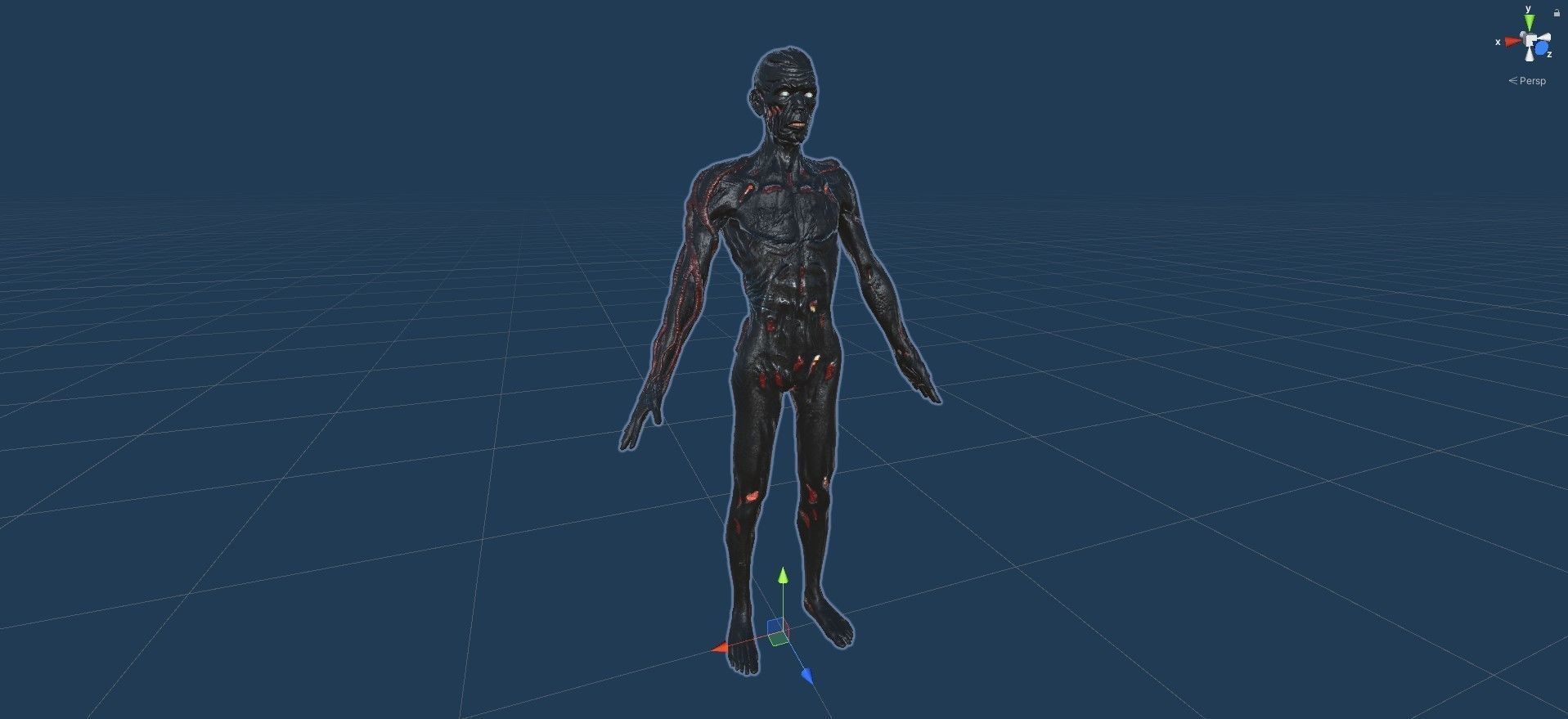 Zombie human skeleton Low-poly 3D model_36