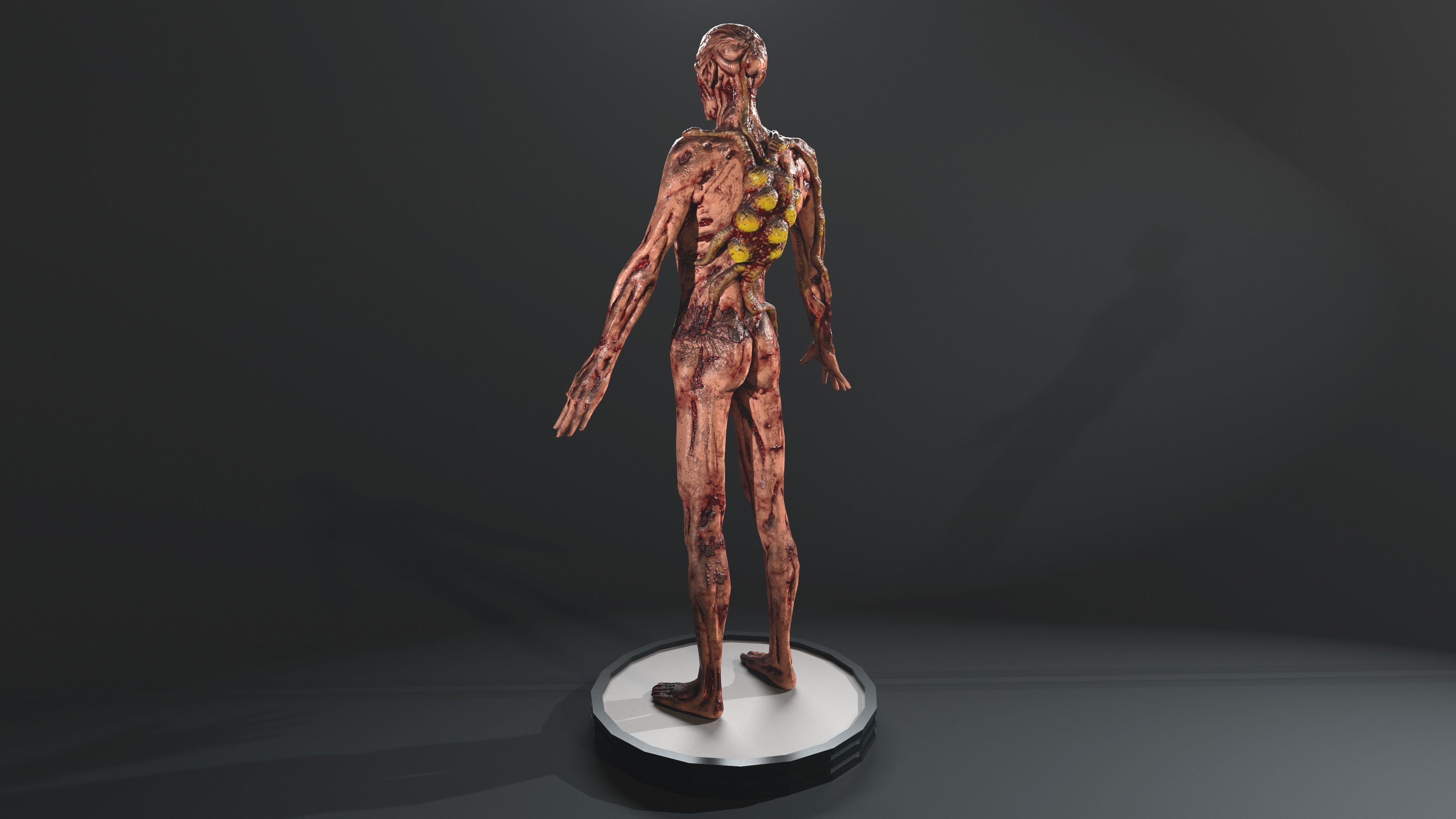 Zombie human skeleton Low-poly 3D model_22