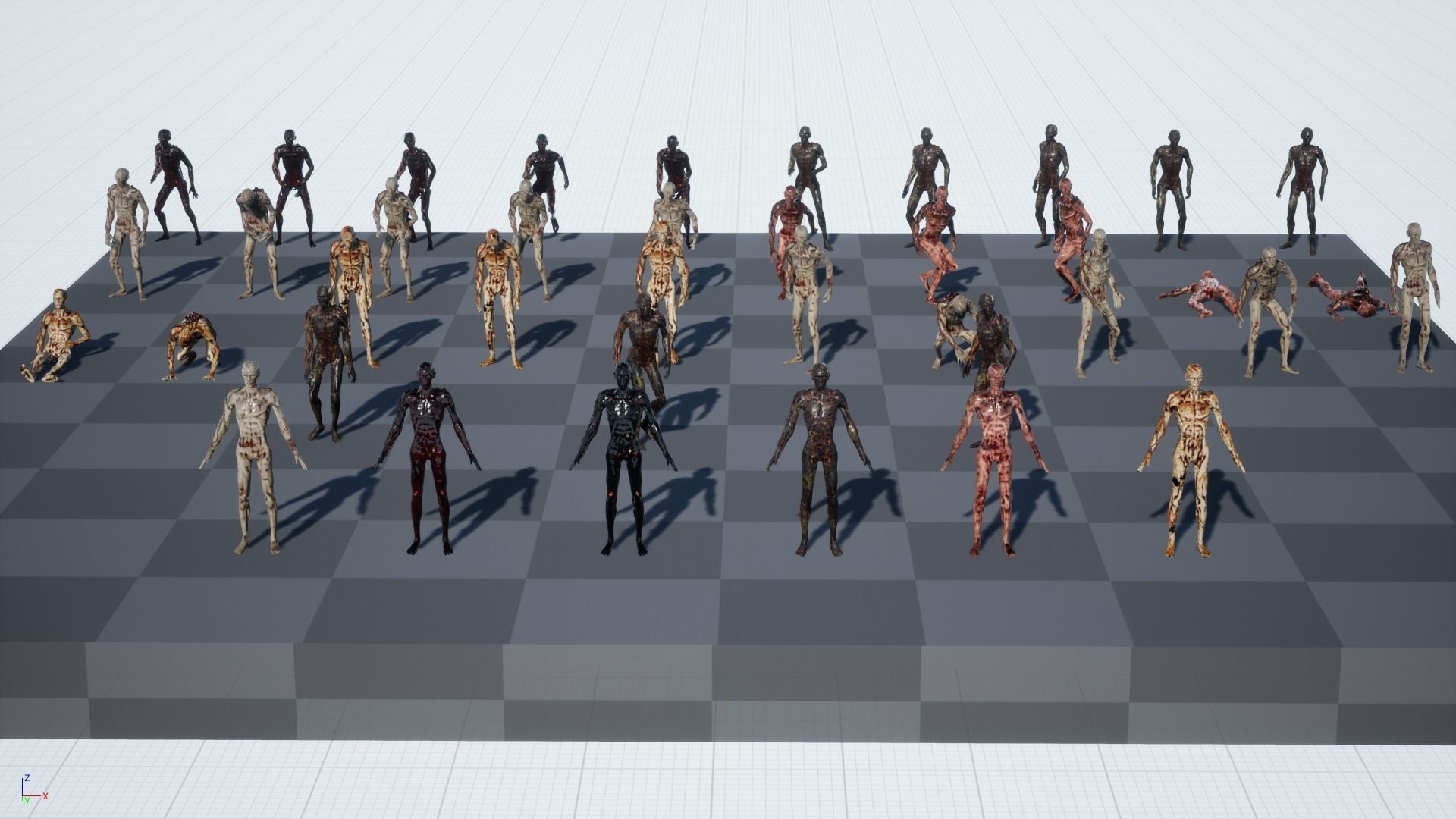 Zombie human skeleton Low-poly 3D model_47