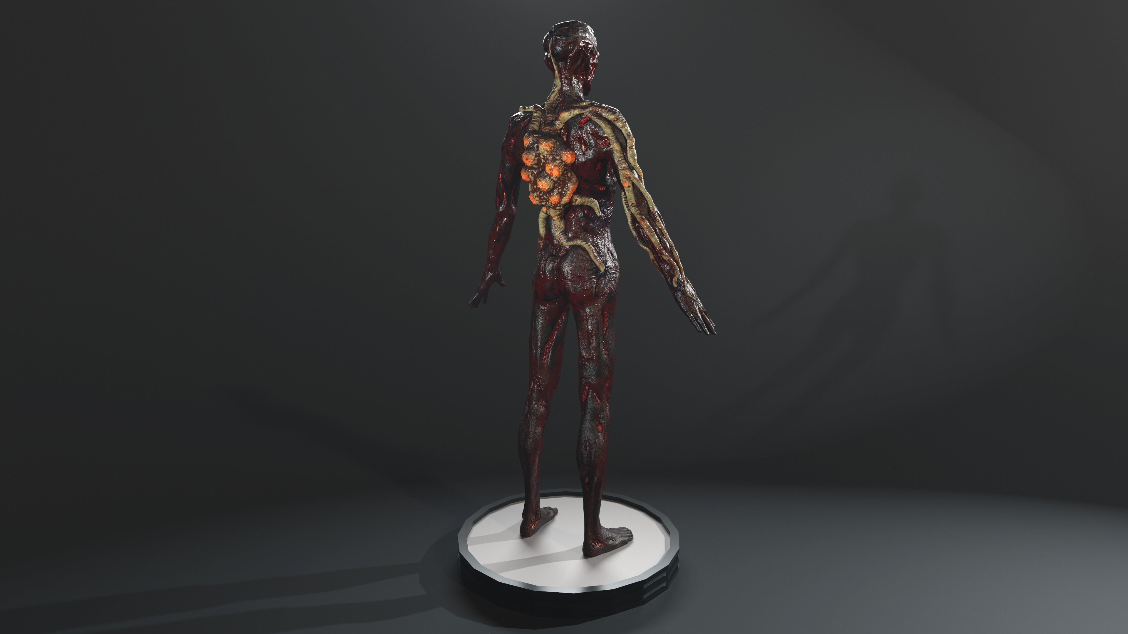 Zombie human skeleton Low-poly 3D model_12