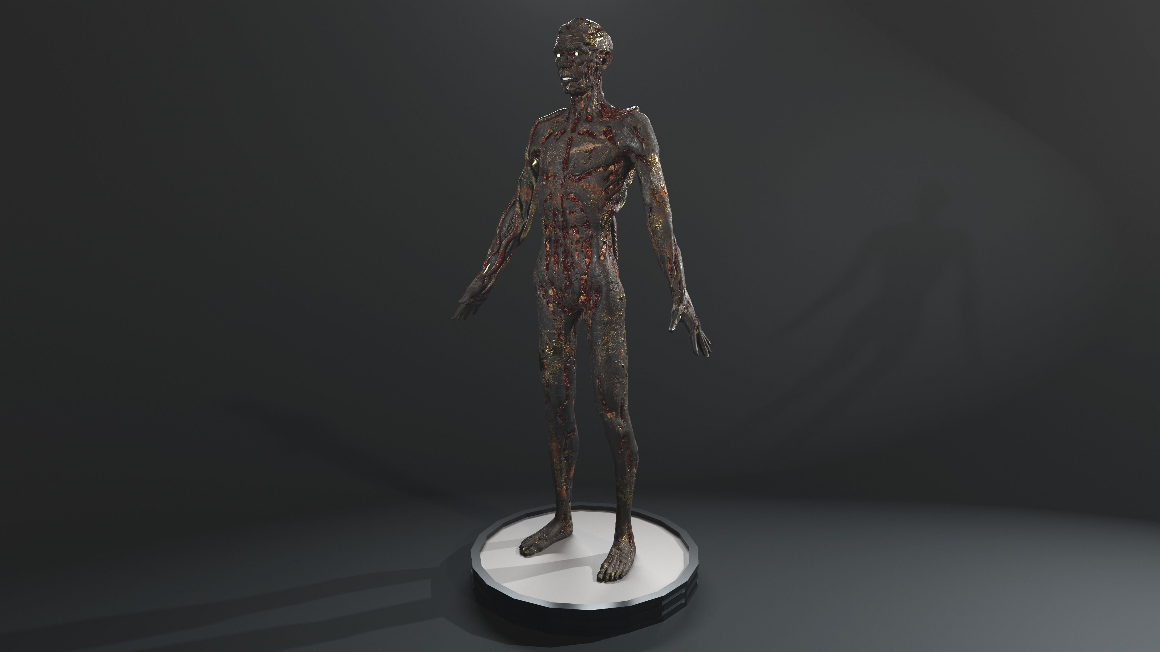 Zombie human skeleton Low-poly 3D model_28