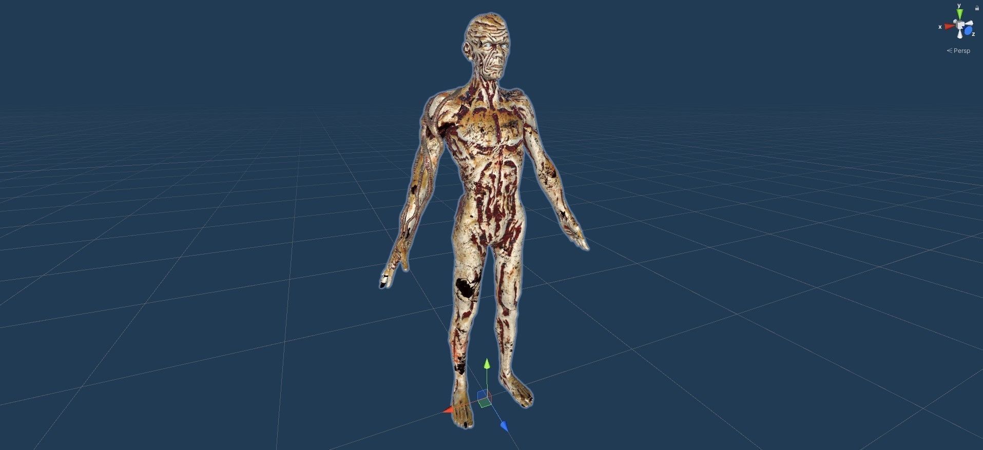 Zombie human skeleton Low-poly 3D model_40