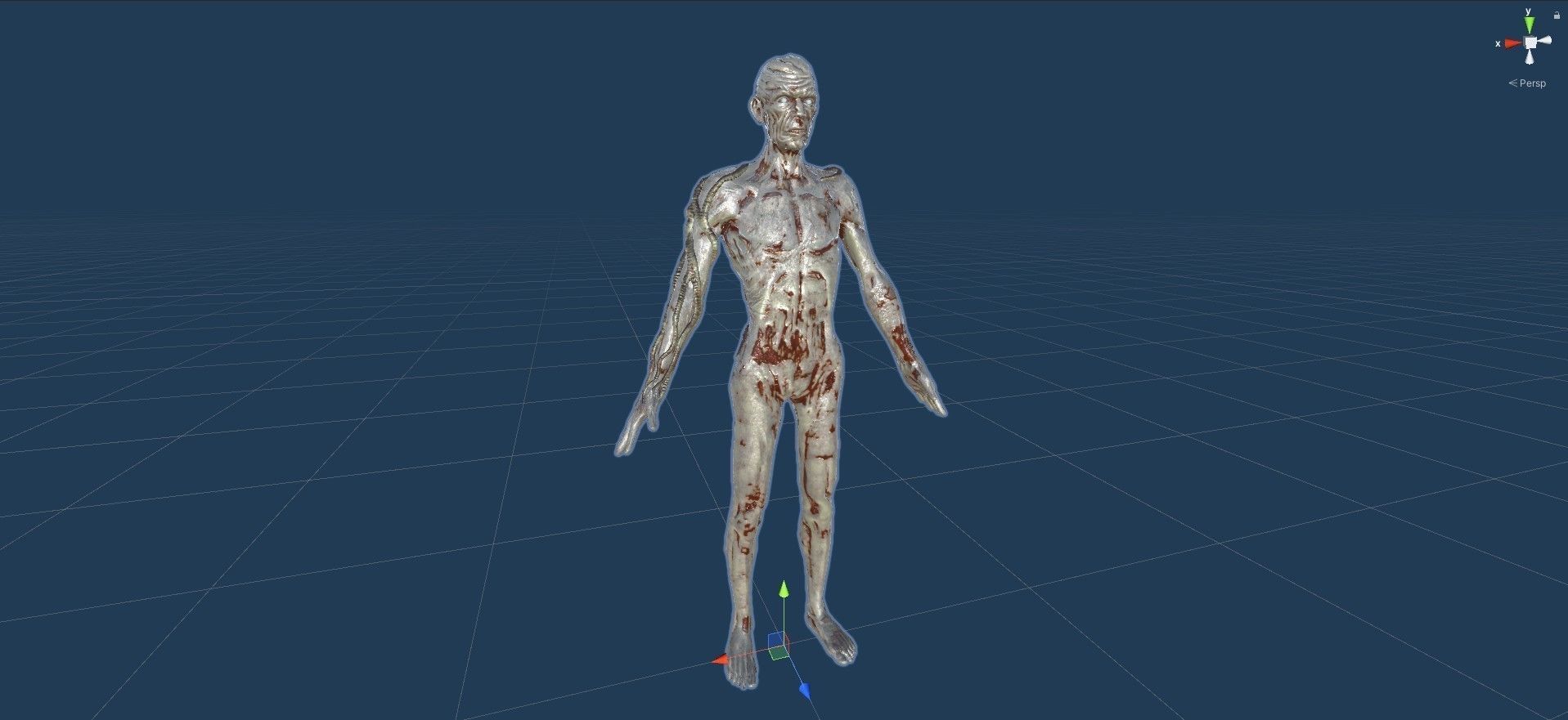 Zombie human skeleton Low-poly 3D model_37