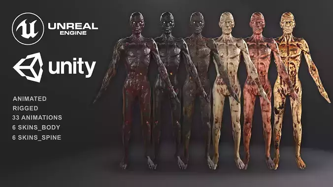 Zombie human skeleton