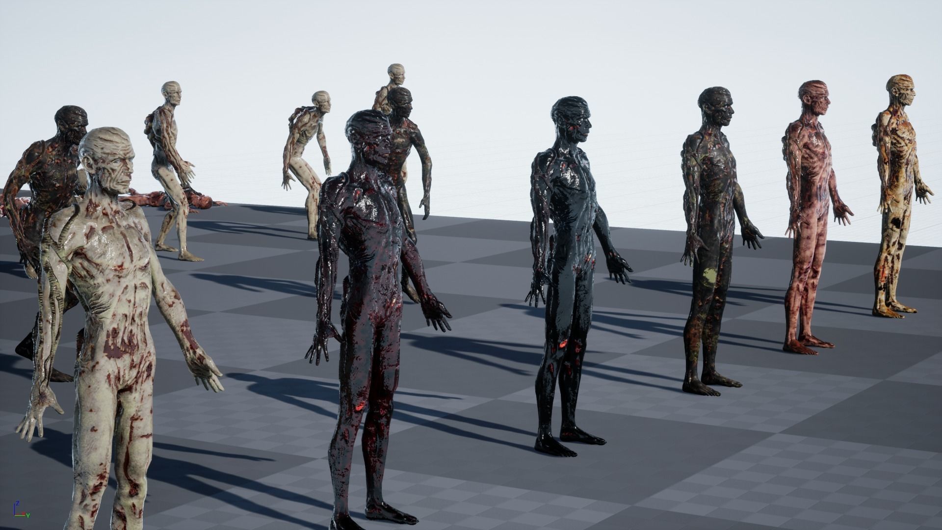 Zombie human skeleton Low-poly 3D model_45