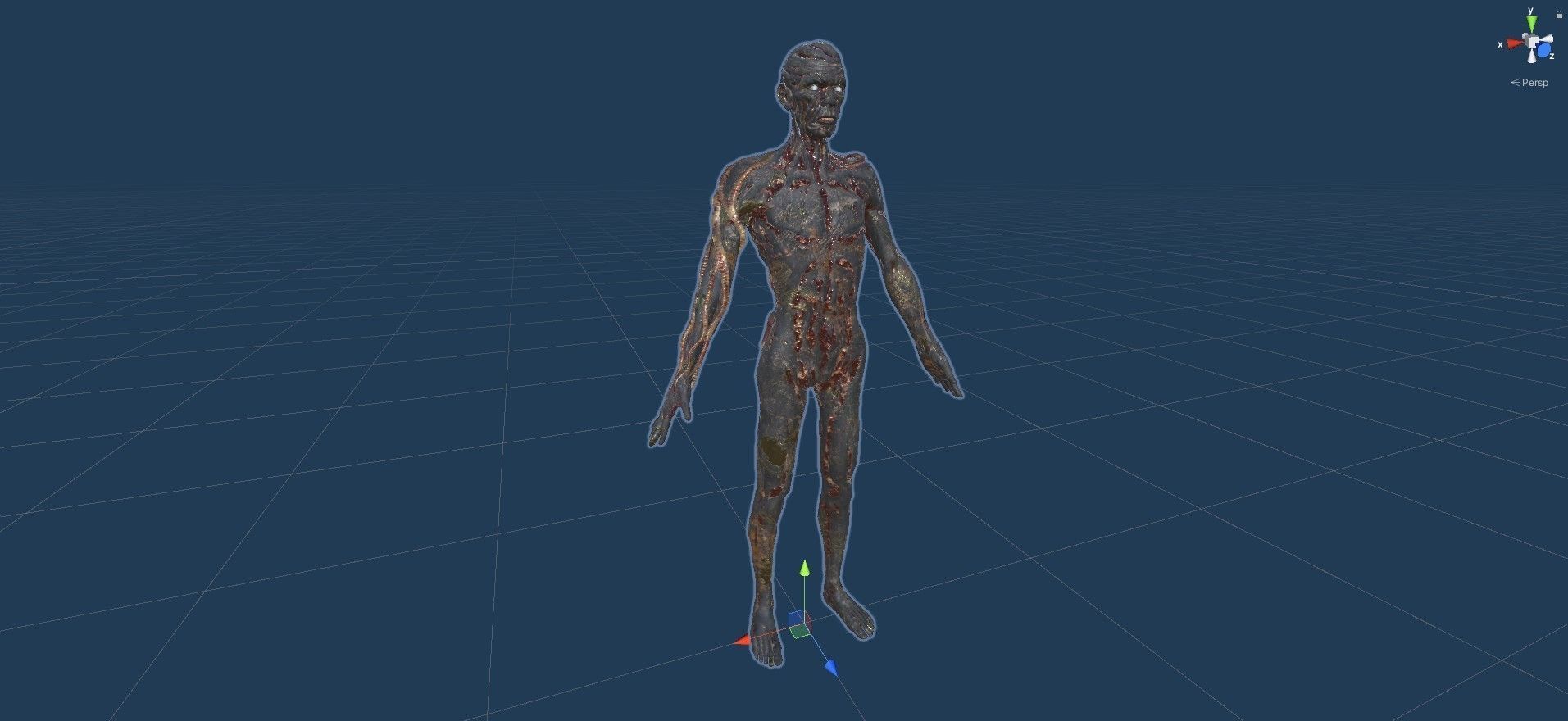 Zombie human skeleton Low-poly 3D model_38