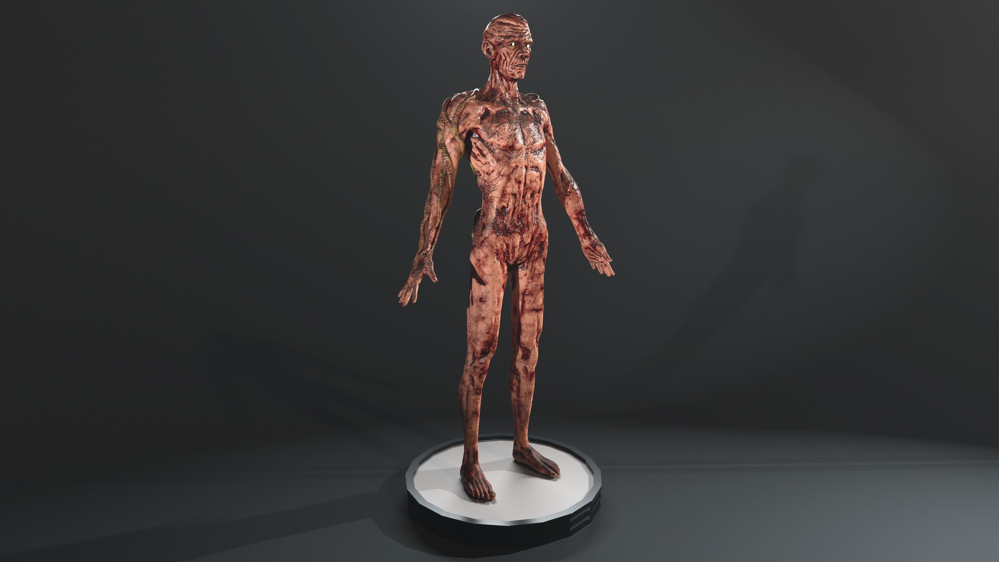 Zombie human skeleton Low-poly 3D model_23