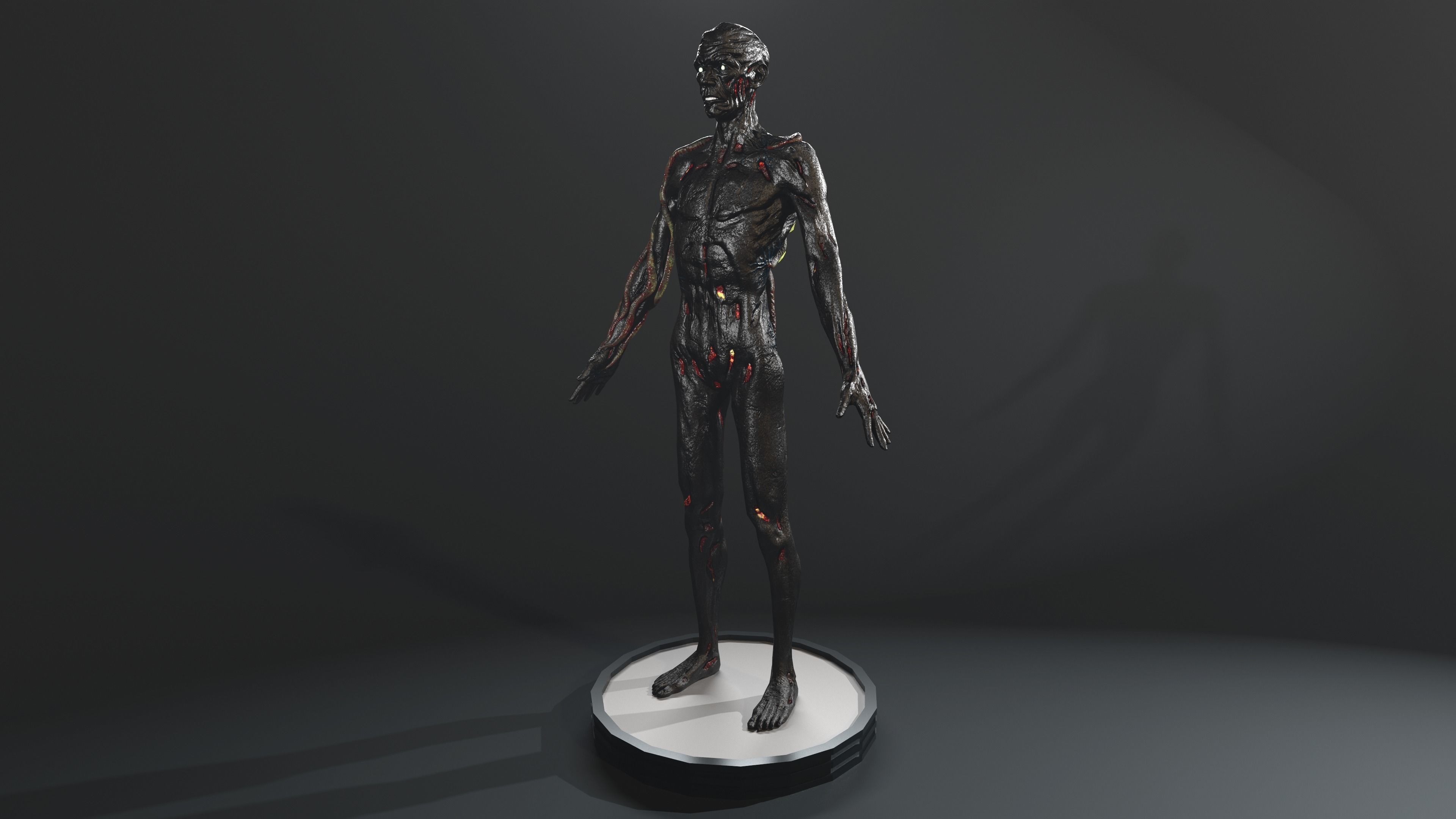 Zombie human skeleton Low-poly 3D model_29